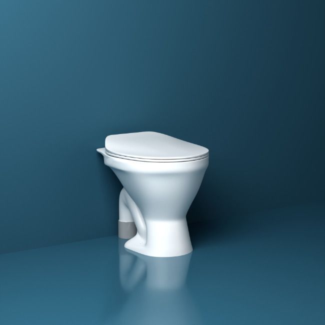 E.W.C-STRAP Floor Mounted EWC Combo with Seat Cover (PP) - S Trap Western Commode