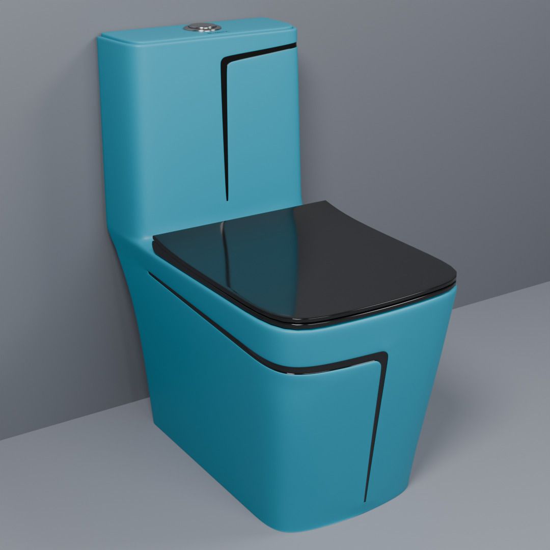 Dimond Quality LT012 SKY Blue commode with Black Finishing Line and Round Flush Button Western Commode-image-26