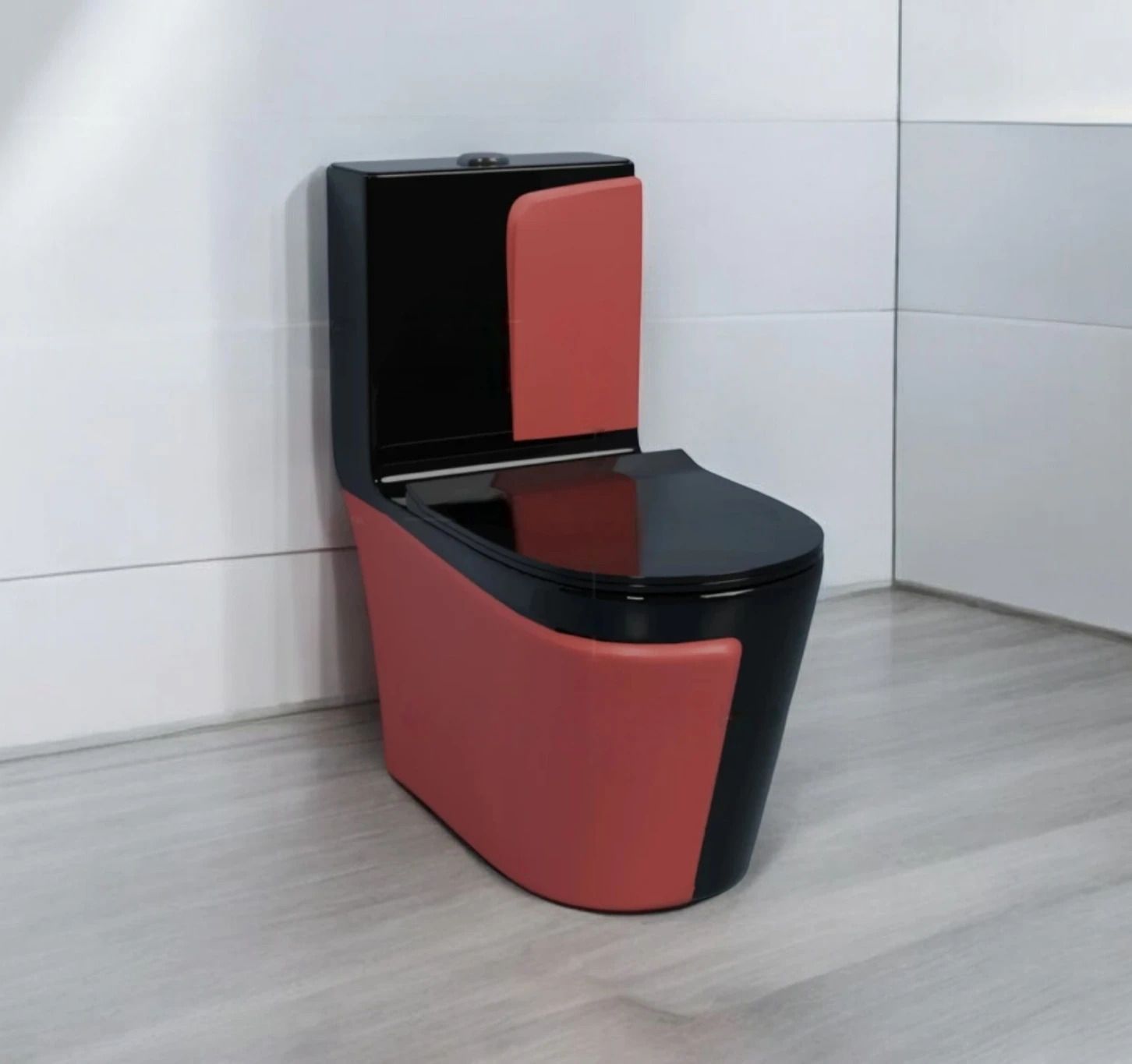 lily Premium Quality C020 Premium Quality Shining Black commode with Red Matt Finish and Round Flush Western Commode-picture-10