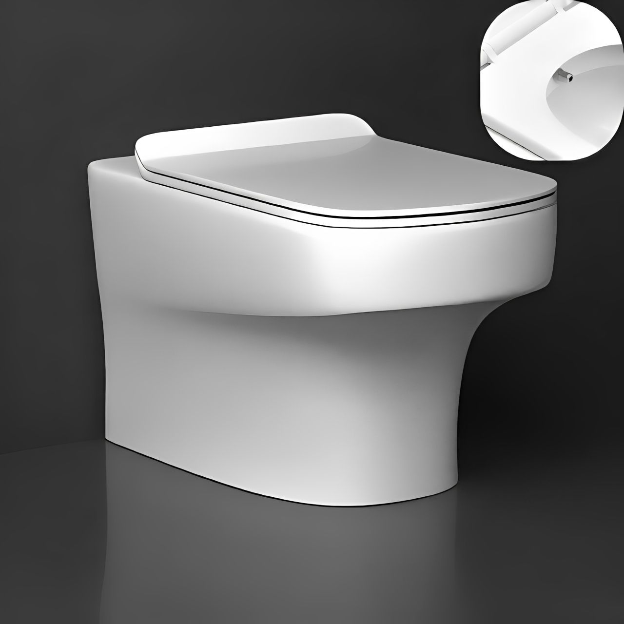 moro Specto Kindem Collection Element Western Commode for Bathroom with Inbuilt Jet |Water Saving Flushing | Star White | Oval Shape | Wall Mount | 10-Year Warranty Western Commode-picture-40