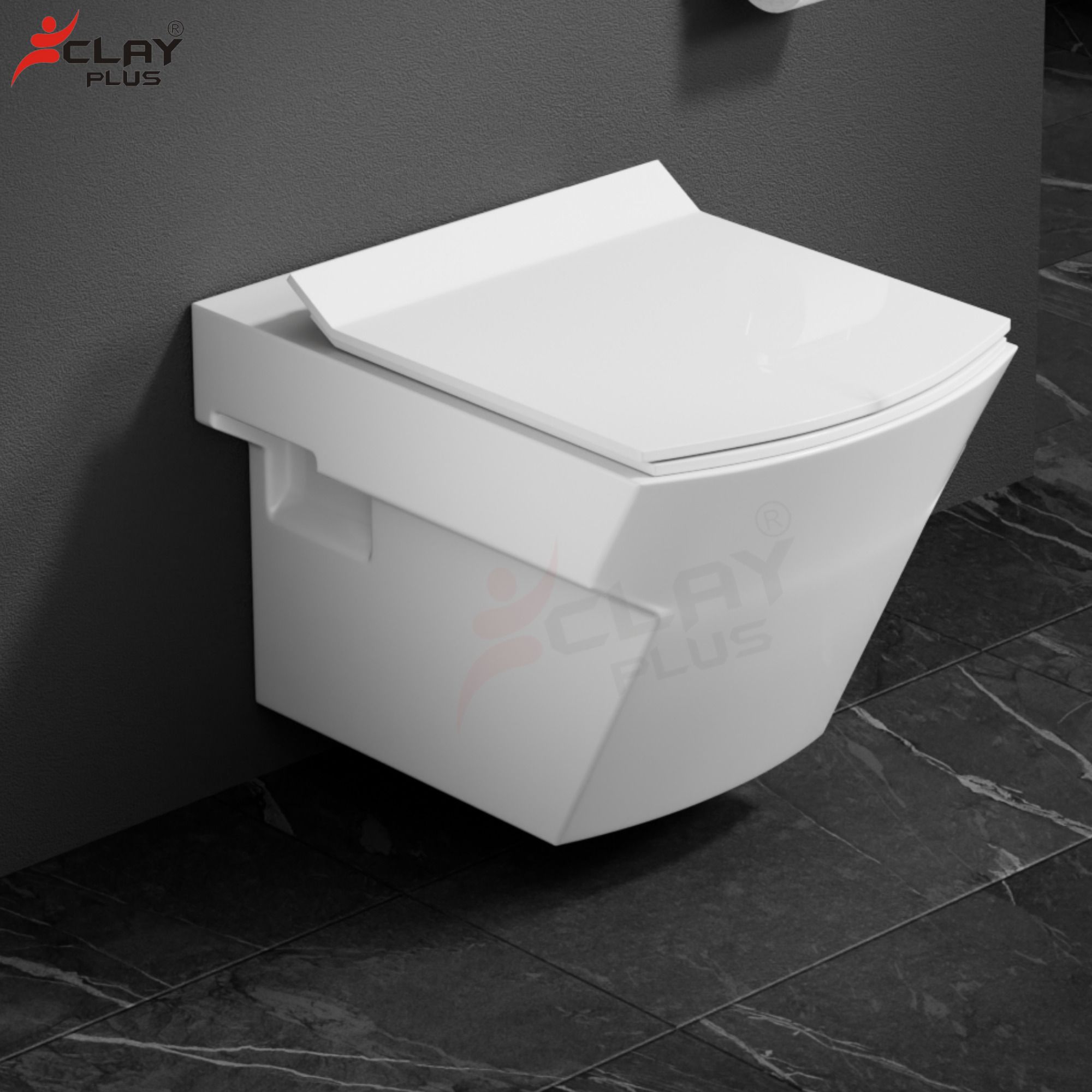 Platinum / Water Closet/ With Soft Close Toilet Seat Premium Grade Ceramic's Wallmounted Western Commode-image-19
