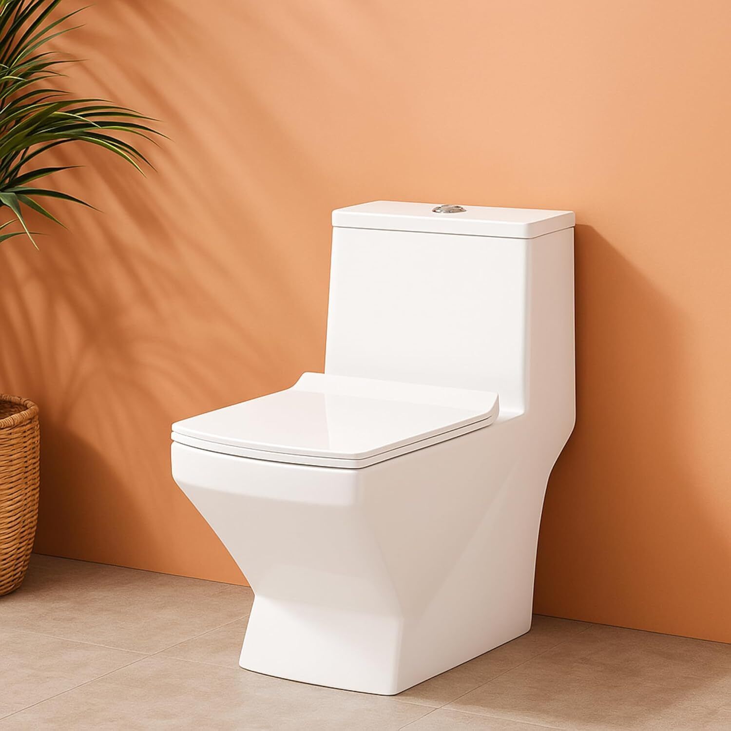 Western Floor Mounted One-Piece Water Closet Ceramic Western Commode for Toilet with Soft Close Seat Cover For Lavatory S-Trap Outlet Is From Floor Western Commode-image-25