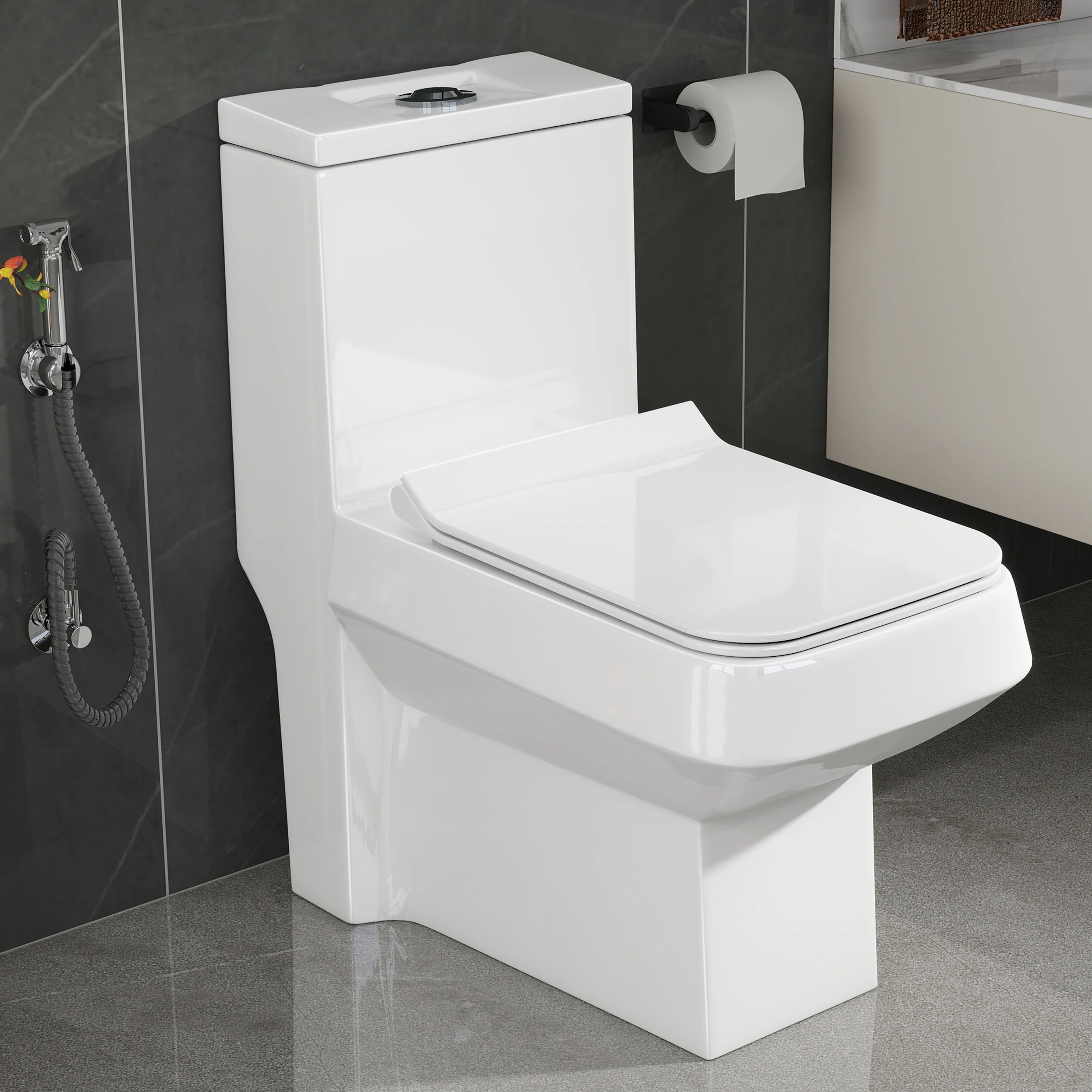 Commode for Toilet/One Piece Western Toilet with Rim Wash-Down Flush/ Soft Closing Toilet Seat - S Trap - (TORO) Western Commode-image-46