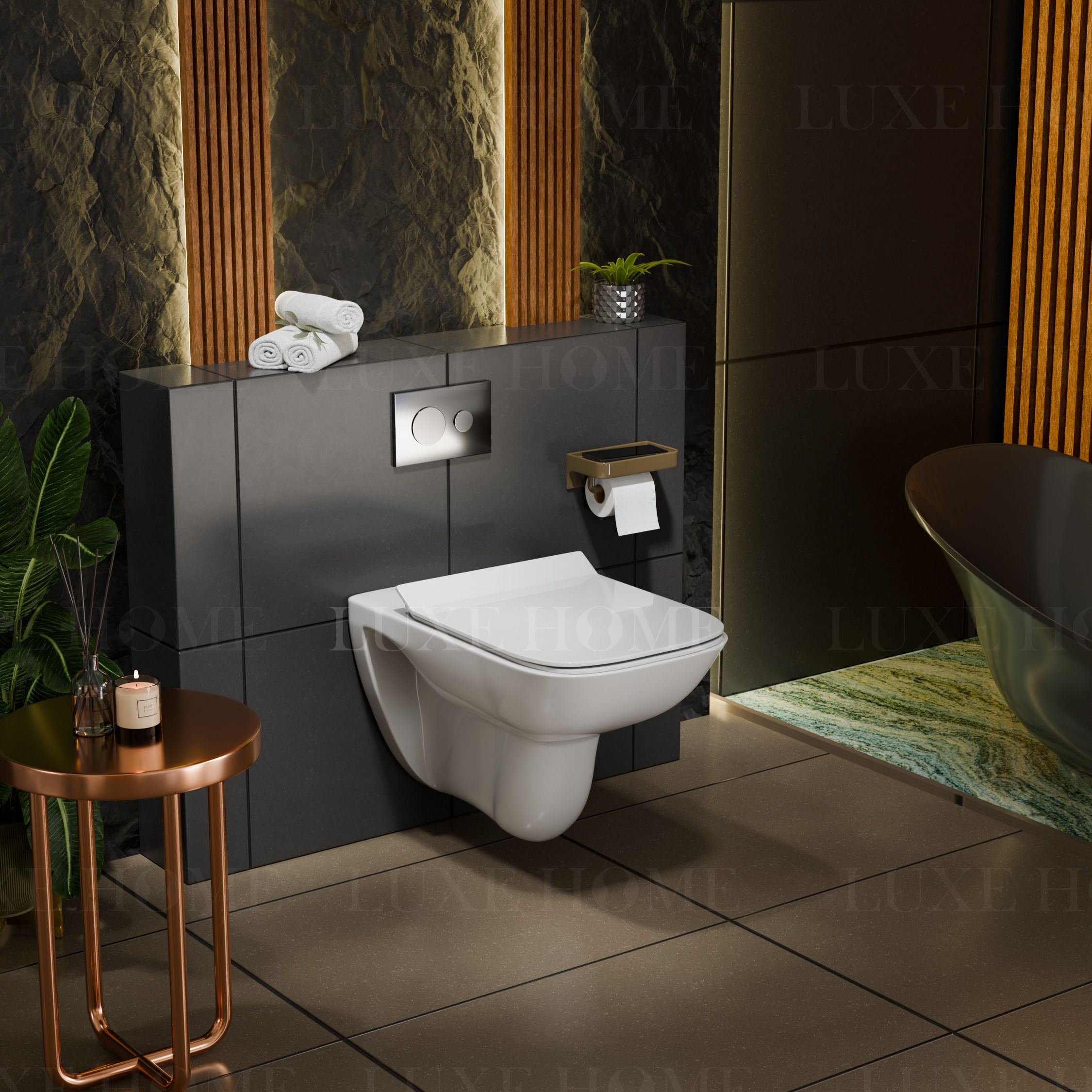 Wall Hung Commode with Soft Close Seat – Modern Compact Design Space-Saving Wall Mounted Commode with Glossy Finish & Easy Installation Western Commode