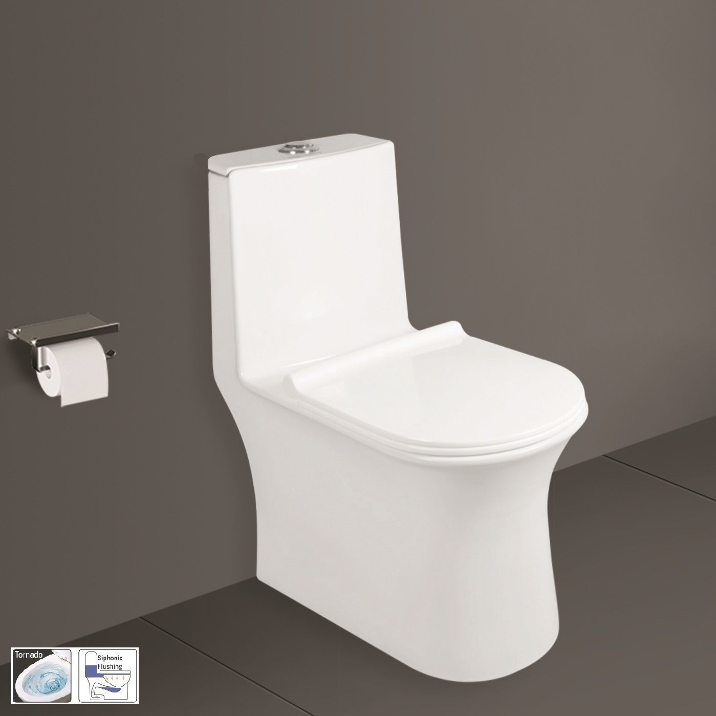 5D Siphonic Flushing One Piece Water Closet Bathroom Ewc S Trap 9 Inch Svelta Western Commode-image-40