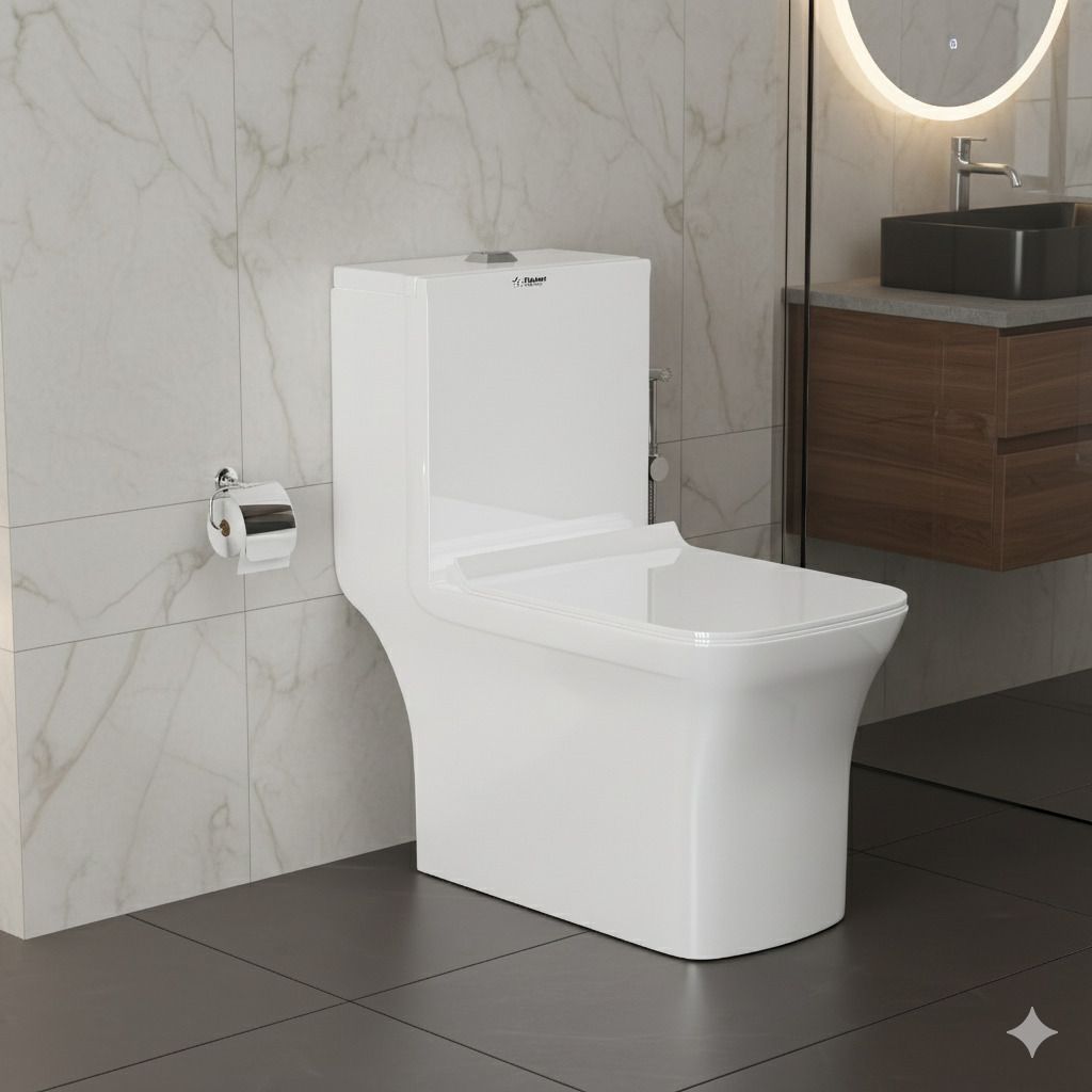flipkart smartbuy Ceramic One Piece Commode With Toilet Seat/Water Closet-S Trap Outlet(9 inch) tallis 101 new Western Commode-picture-21