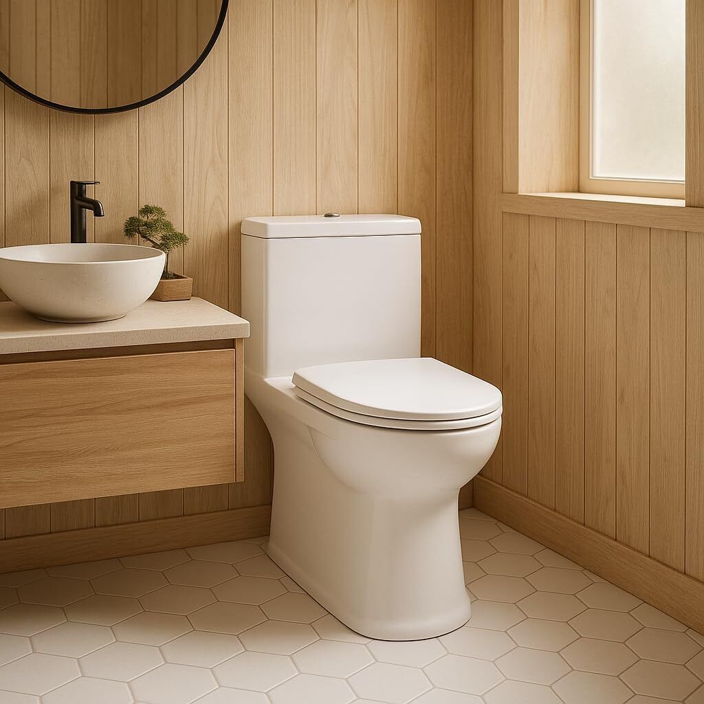 Premium Ceramic Rimless One Piece Western Toilet/Commode for Toilet European Commode With Soft Close Seat Cover For Lavatory/Washdown Flush Western Commode