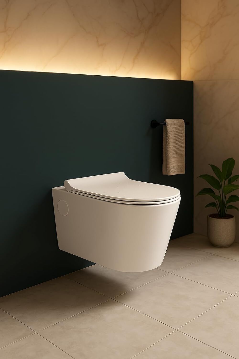 Wall Hung Western Commode, P‑Trap 9–12 inch, Dual‑Flush Washdown, Soft‑Close Quick‑Release Seat, High‑Gloss Ceramic, Floor‑Mounted WC for Indian Bathroom Western Commode-image-26