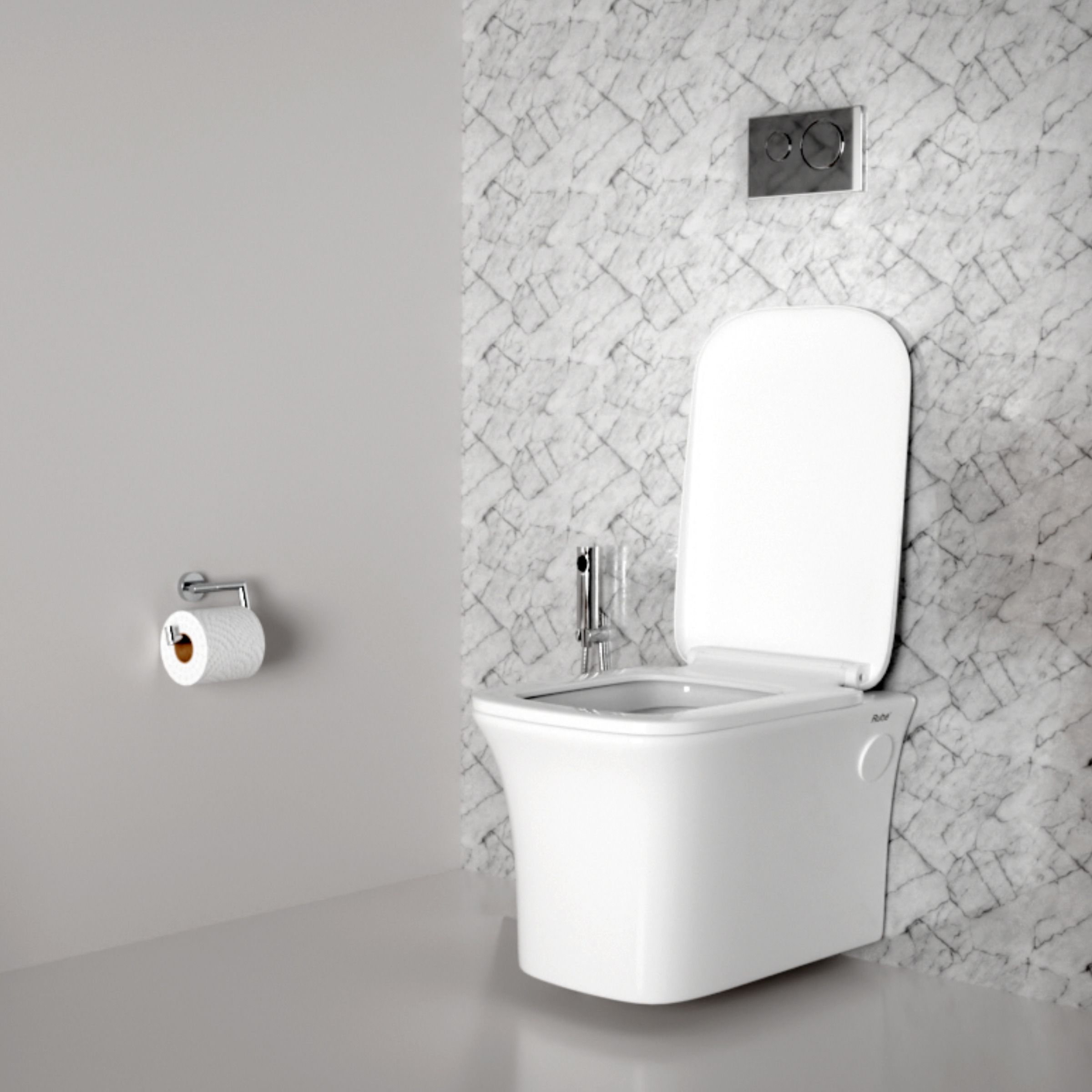 Crystal Wall-Hung Rimless P-Trap Siphonic Western Toilet | High-Grade Premium Ceramic Commode | Anti-Bacterial Glaze | Soft-Close Seat Cover Western Commode