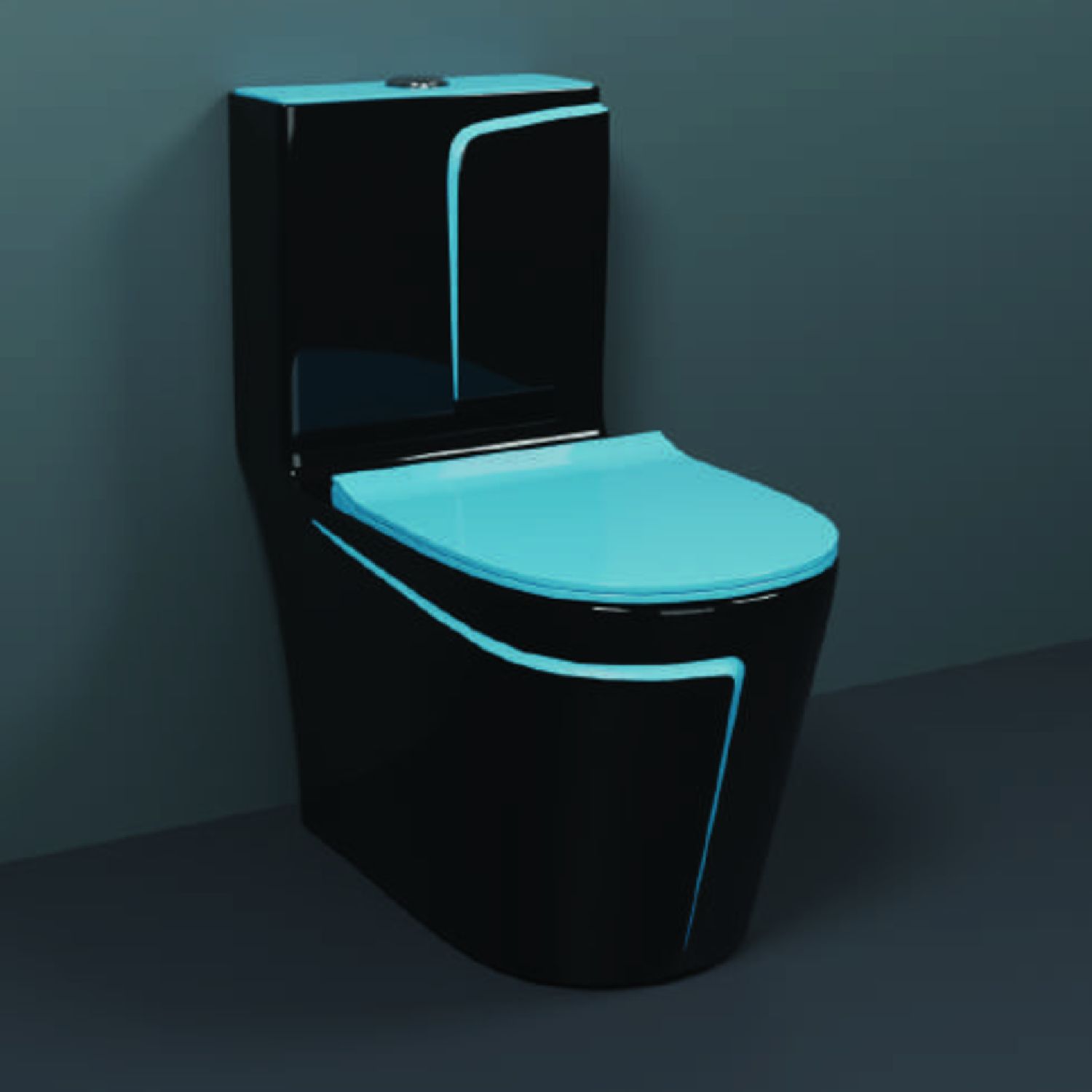 One-Piece Western Commode | Modern Ceramic Water Closet with Soft Close Seat RM - 1027 | 660L x 375W x 740H mm Western Commode-image-32