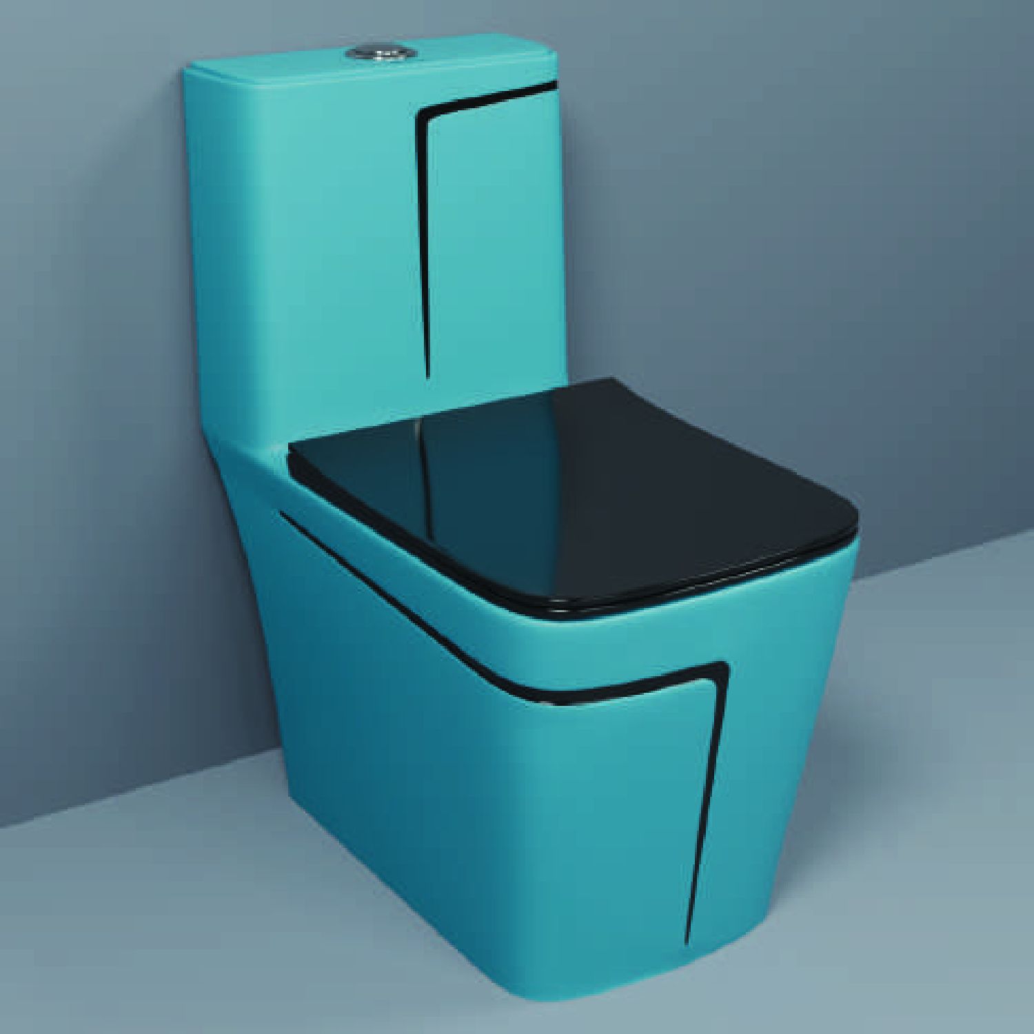 One-Piece Western Commode | Modern Ceramic Water Closet with Soft Close Seat RM -2012 | 660L x 375W x 740H mm Western Commode-image-37