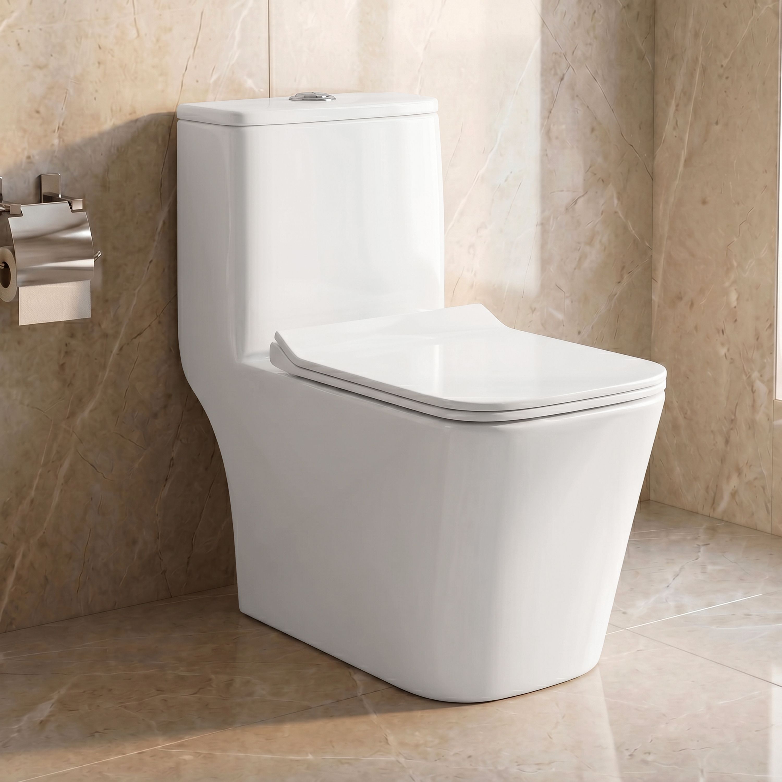 Commode Toilet | One Piece Western Toilet | 225mm S Trap | PP Soft Close Seat Western Commode-image-21