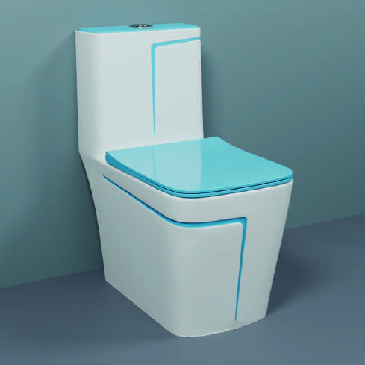 One-Piece Western Commode | Modern Ceramic Water Closet with Soft Close Seat RM -2003 | 660L x 375W x 740H mm Western Commode-image-42