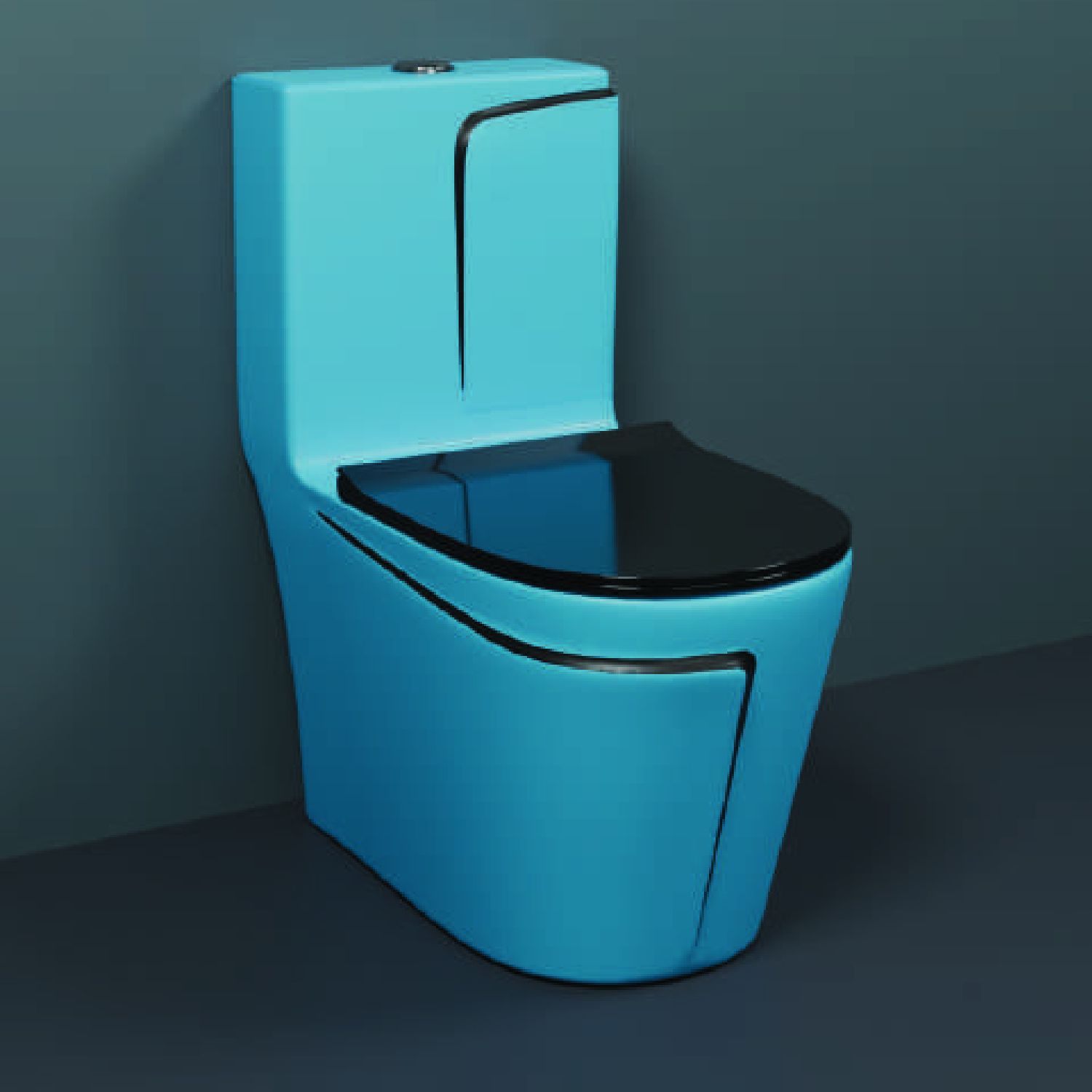 One-Piece Western Commode | Modern Ceramic Water Closet with Soft Close Seat RM - 1012 | 660L x 375W x 740H mm Western Commode-image-36