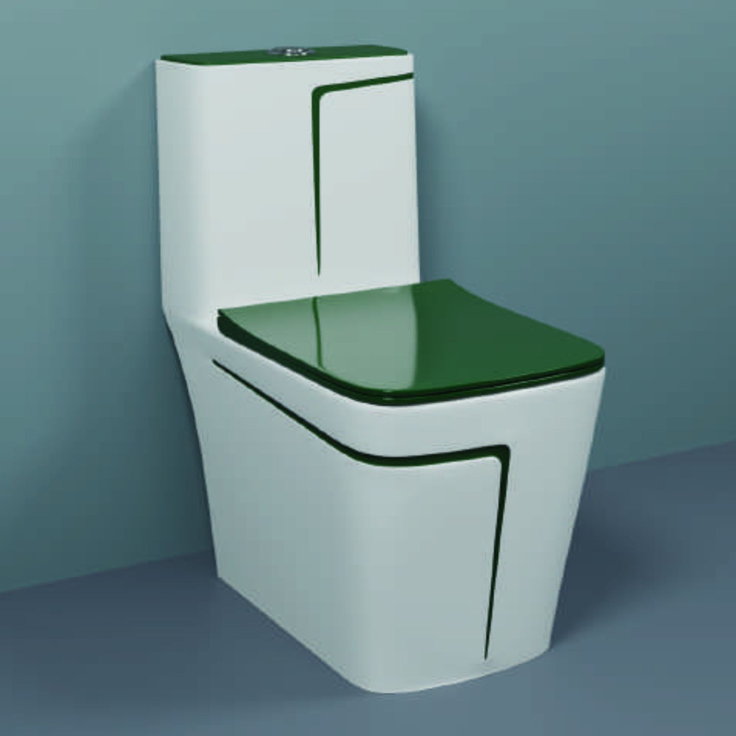 One-Piece Western Commode | Modern Ceramic Water Closet with Soft Close Seat RM -2006 | 660L x 375W x 740H mm Western Commode-image-31