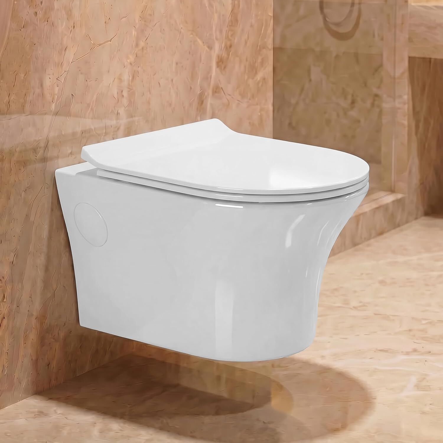 IRIS Commode for Toilet | Wall Hung Rimless Tornado Flush | Soft Close Seat Western Commode-image-45