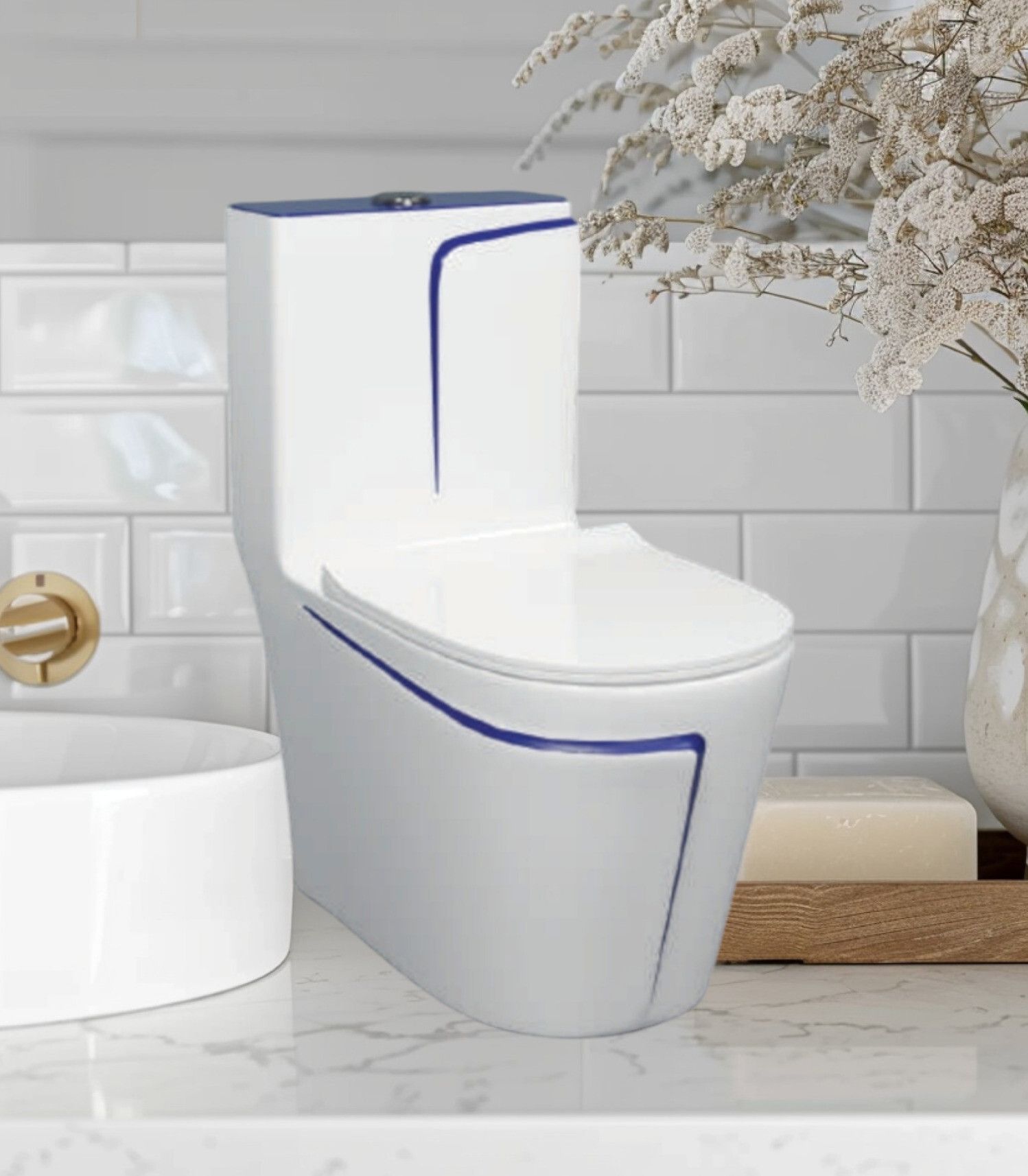 C02 Premium White Commode With So Blue Finishing Line And Round Flush Button Western Commode-image-47