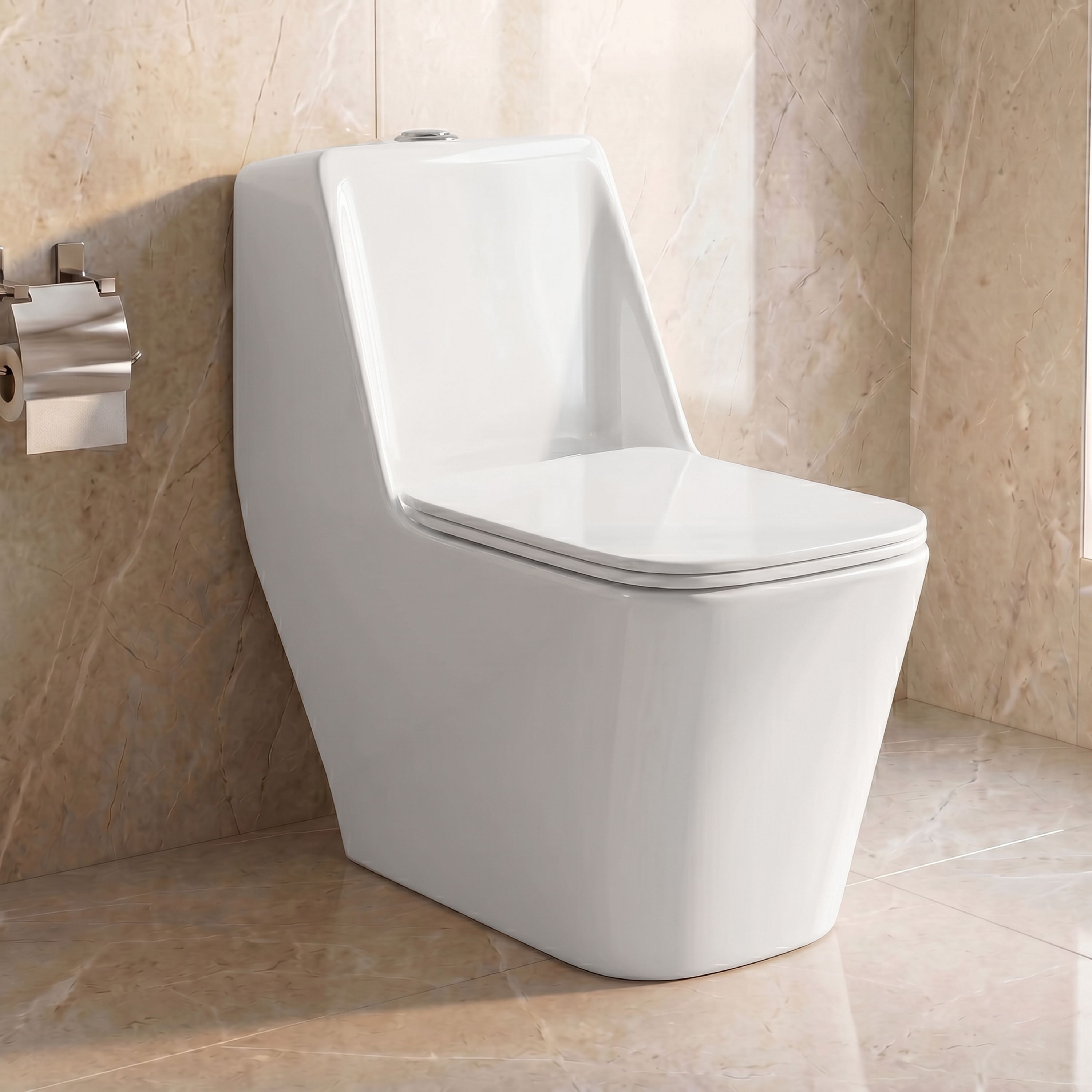 Commode Toilet | One Piece Western Toilet | 225mm S Trap | Soft Close Seat Western Commode-image-19