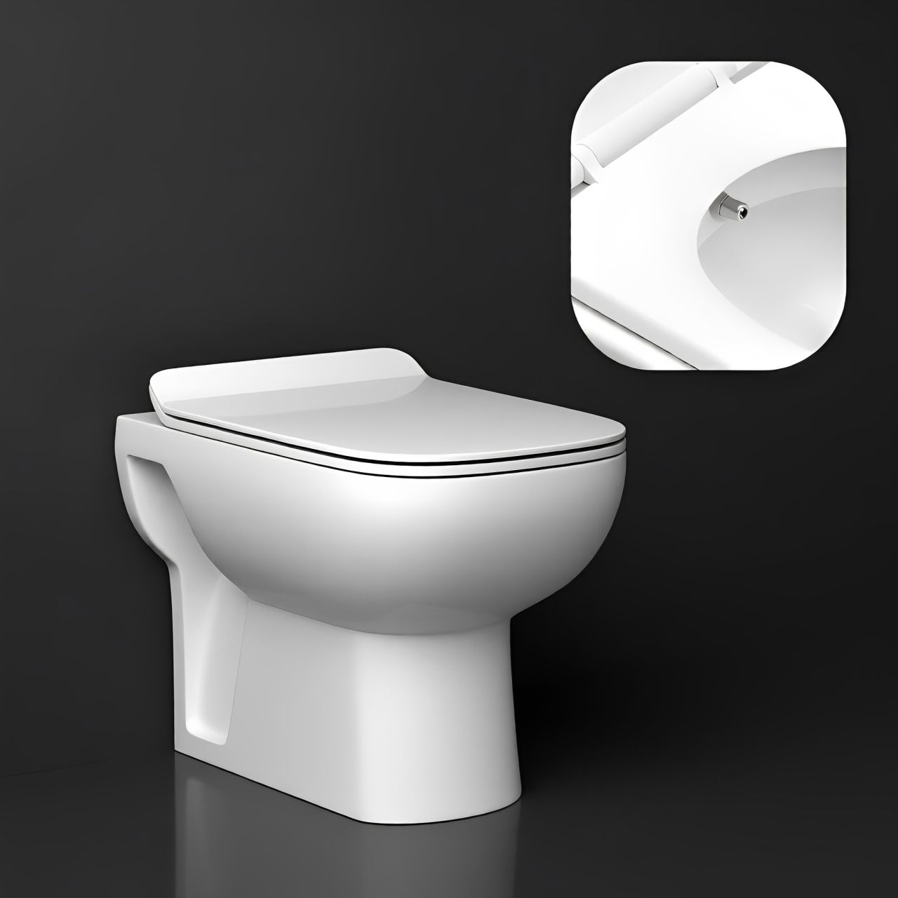 moro Sara Supar Collection Element Western Commode for Bathroom with Inbuilt Jet | Made of Ceramic | Soft Close Seat Cover | Dual Flush Water Saving | S.Trap | Western Commode-picture-19
