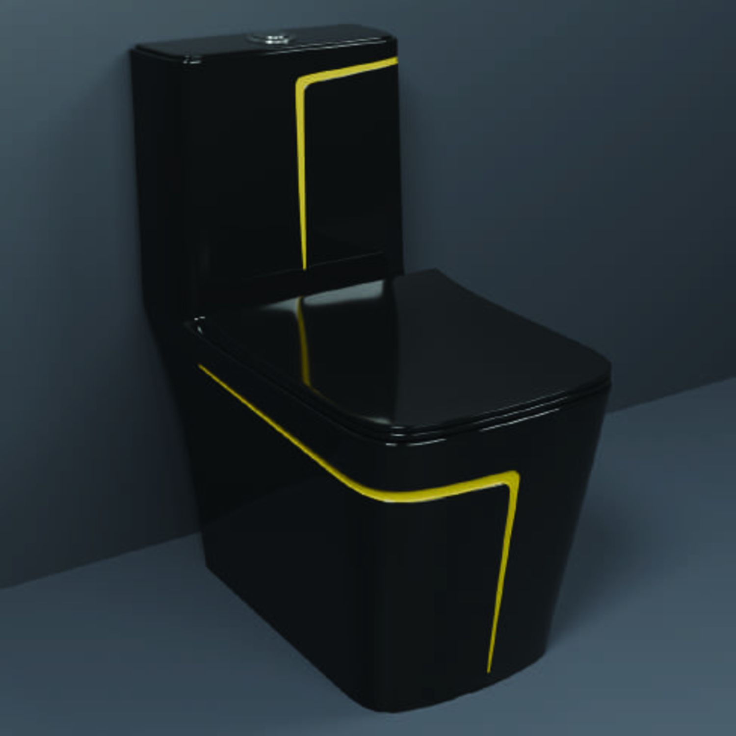 One-Piece Western Commode | Modern Ceramic Water Closet with Soft Close Seat RM -2010 | 660L x 375W x 740H mm Western Commode-image-37