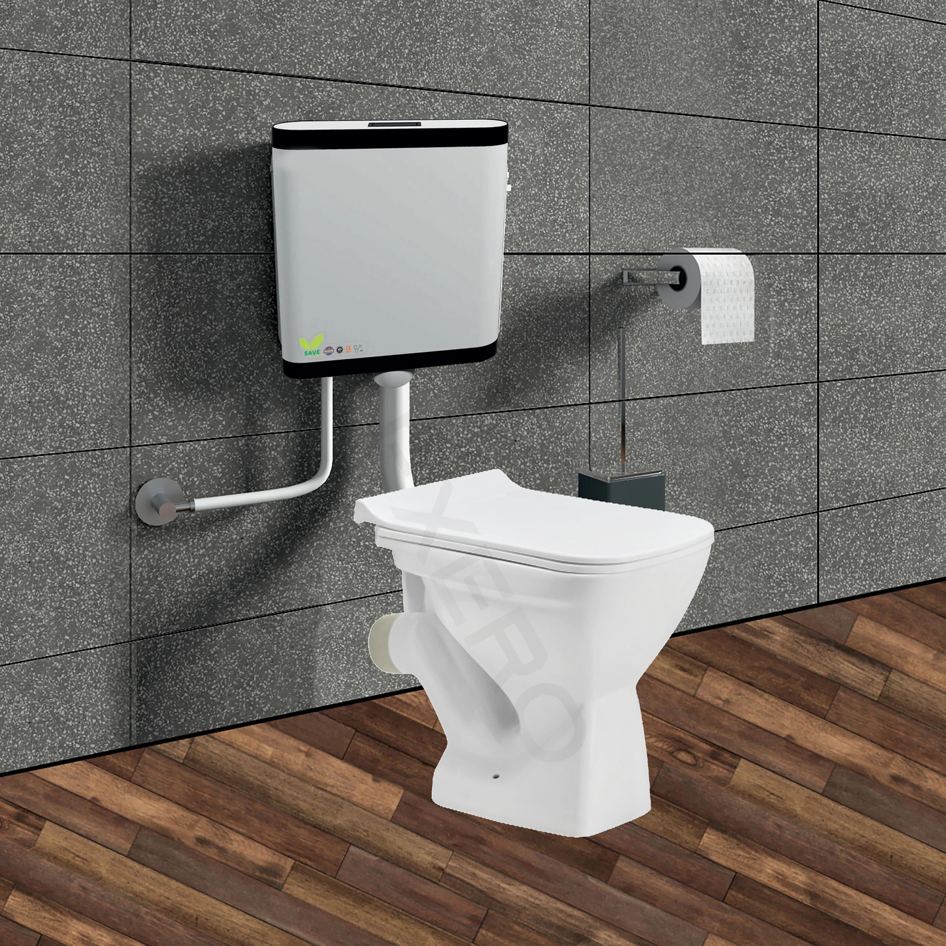 glexero Premium Quality Ceramic Commode With Slim Flush Tank Floor Mounted P Trap Toilet Western Commode-picture-24