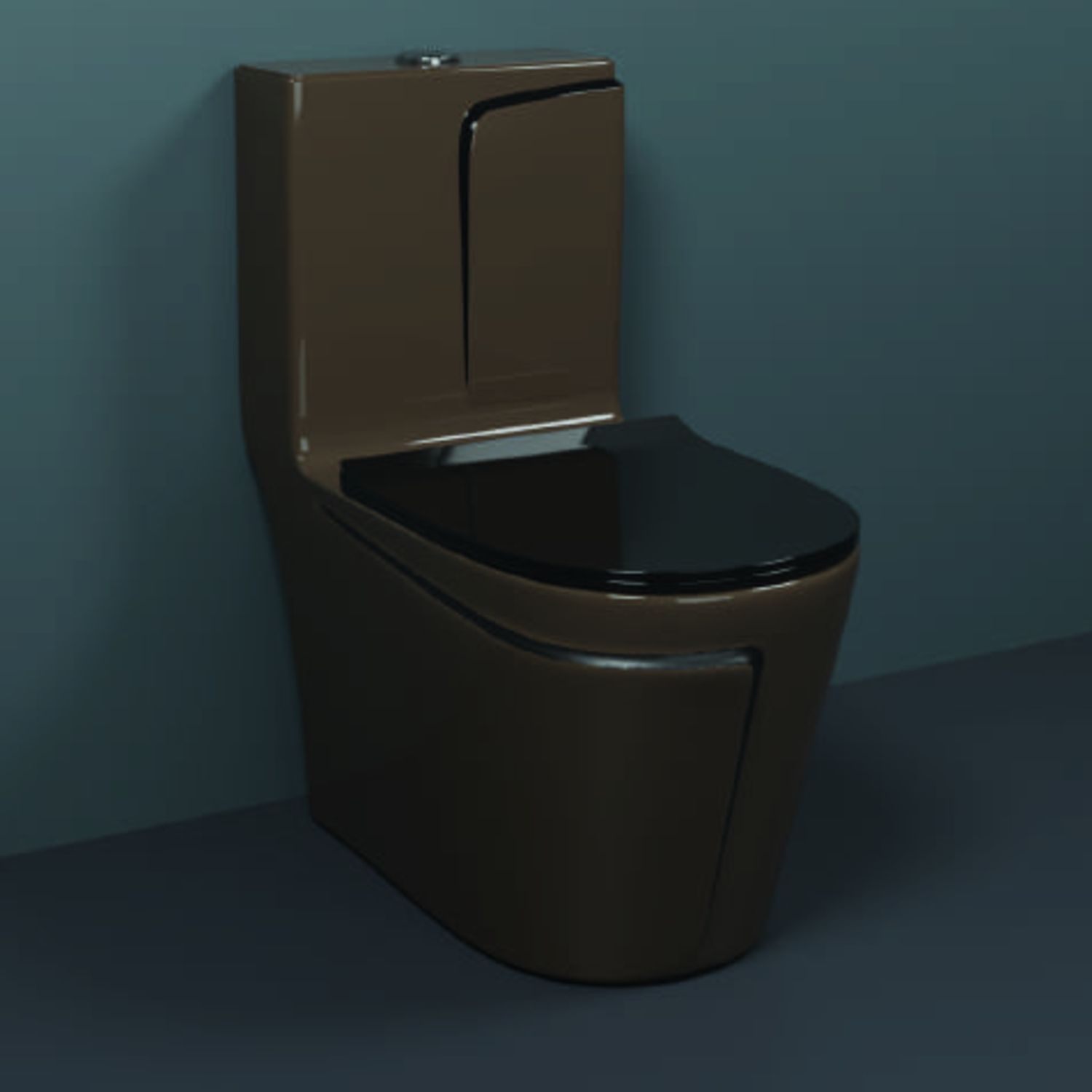 One-Piece Western Commode | Modern Ceramic Water Closet with Soft Close Seat RM - 1025 | 660L x 375W x 740H mm Western Commode-image-47