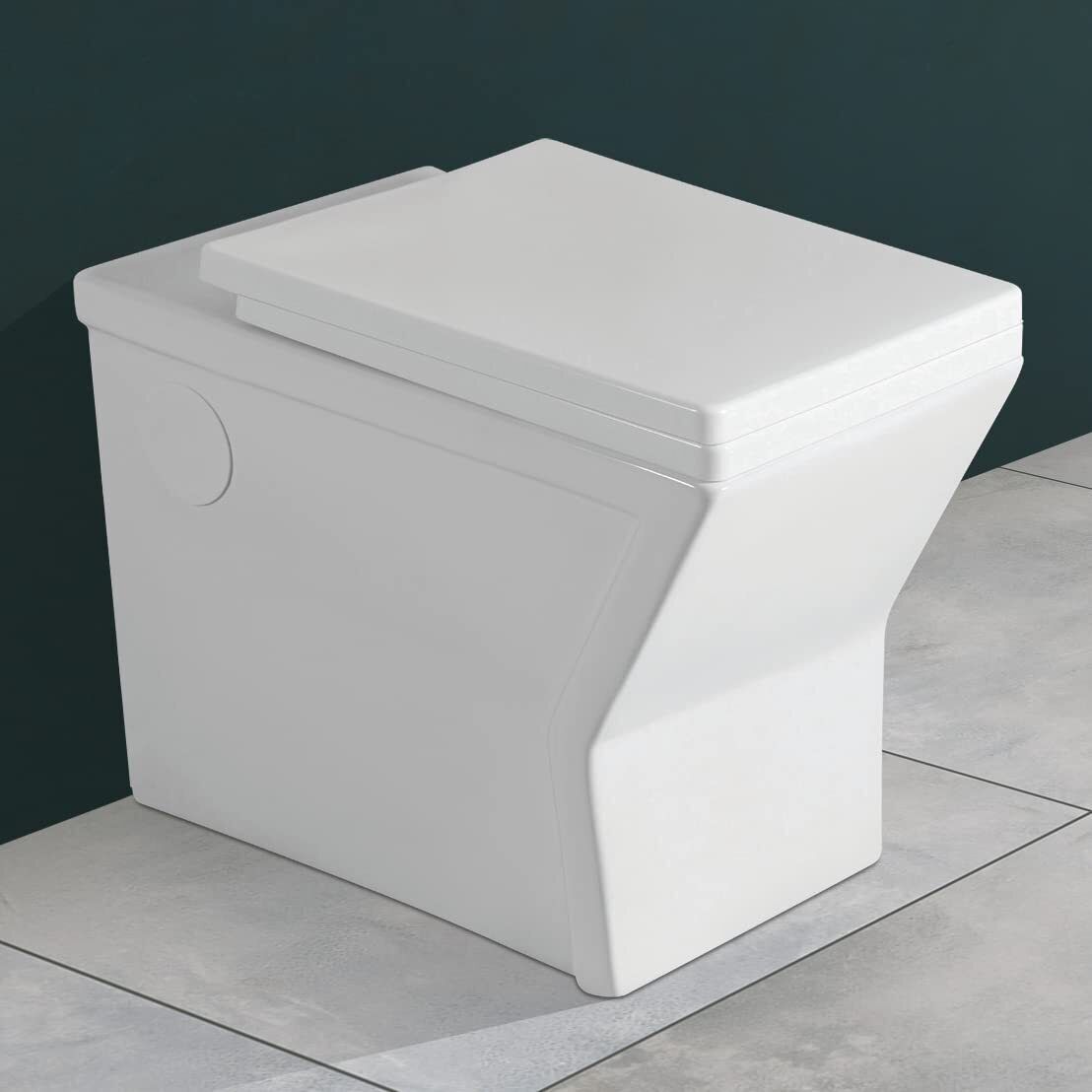 Ceramic Floor Mount Western Toilet/Water Closet/Commode With Seat-S Trap Outlet (APS-734) Western Commode