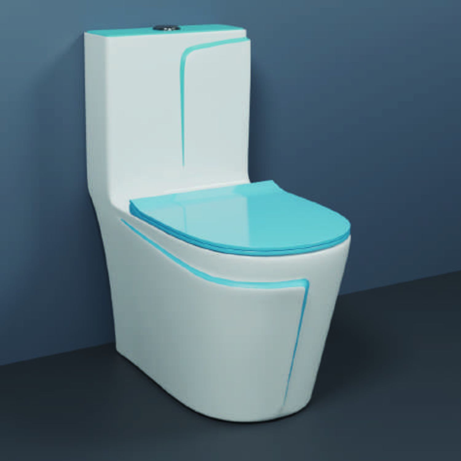 One-Piece Western Commode | Modern Ceramic Water Closet with Soft Close Seat RM - 1003 | 660L x 375W x 740H mm Western Commode-image-35