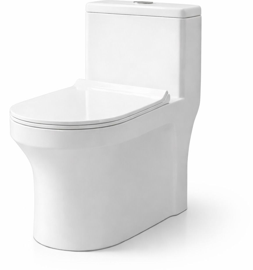 Floor Mounted Western Toilet with soft close sheet cover With Sleek Design Premium One Piece Western Toilet | High Gloss Ceramic | Soft Close Seat | Western Commode-image-9