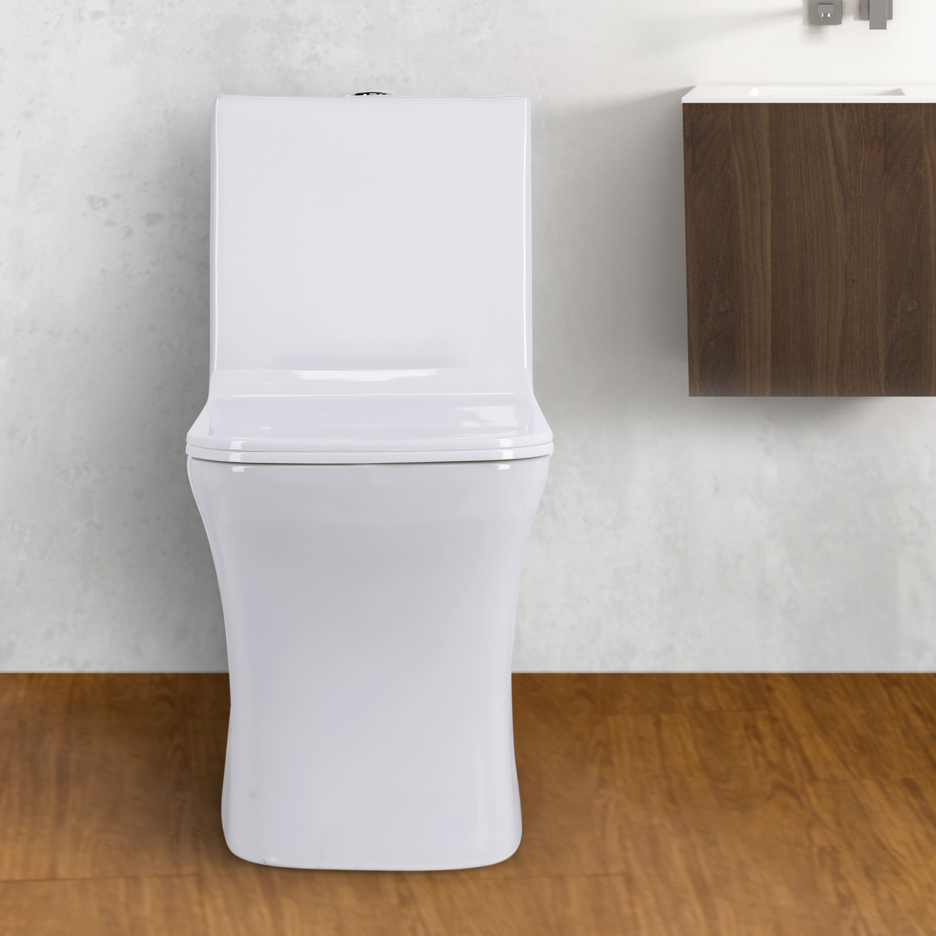 PREMIUM GRADE CERAMIC Floor Mounted P Trap From Wall Western Commode-image-24