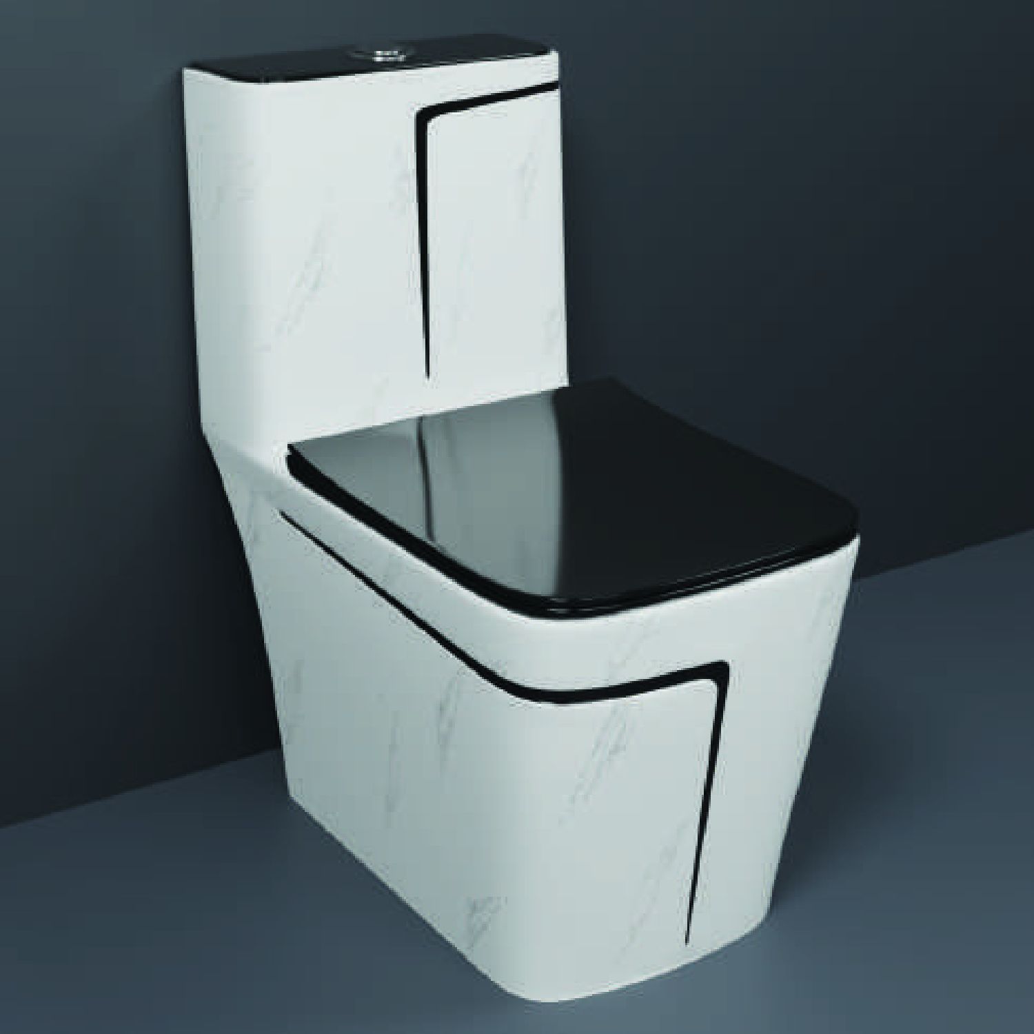 One-Piece Western Commode | Modern Ceramic Water Closet with Soft Close Seat RM -2007 | 660L x 375W x 740H mm Western Commode-image-39