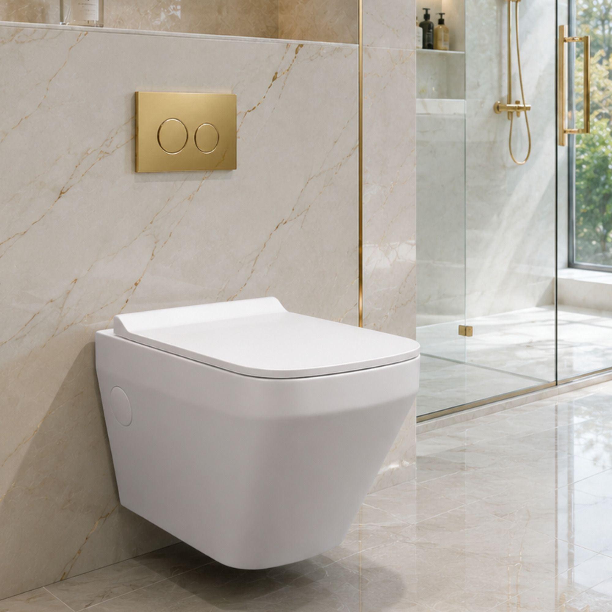 Ceramic Wall Hung Water Closet for Bathroom Western Toilet with Soft Close Seat | Rimless Flushing EWC | Western Commode-image-15