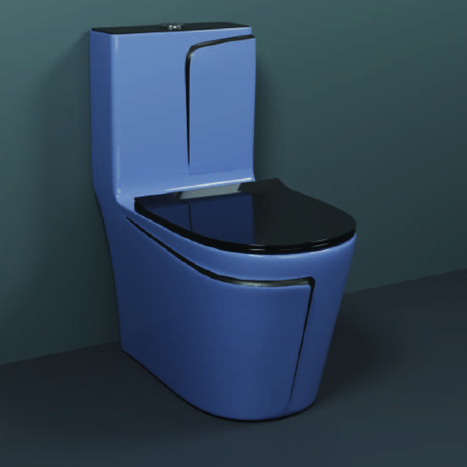 One-Piece Western Commode | Modern Ceramic Water Closet with Soft Close Seat RM - 1009 | 660L x 375W x 740H mm Western Commode-image-38