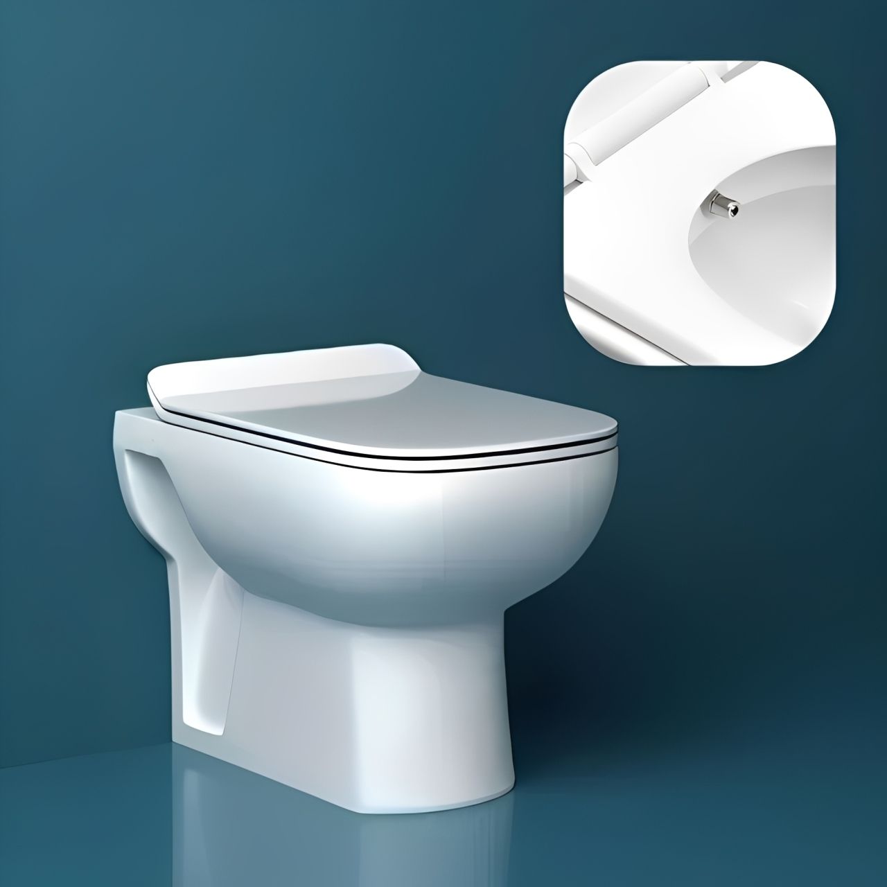 moro Sara Suprime Collection Element Western Commode for Bathroom with Inbuilt Jet | Made of Ceramic | Soft Close | Dual Flush Water Saving | EWC | Western Commode-picture-30