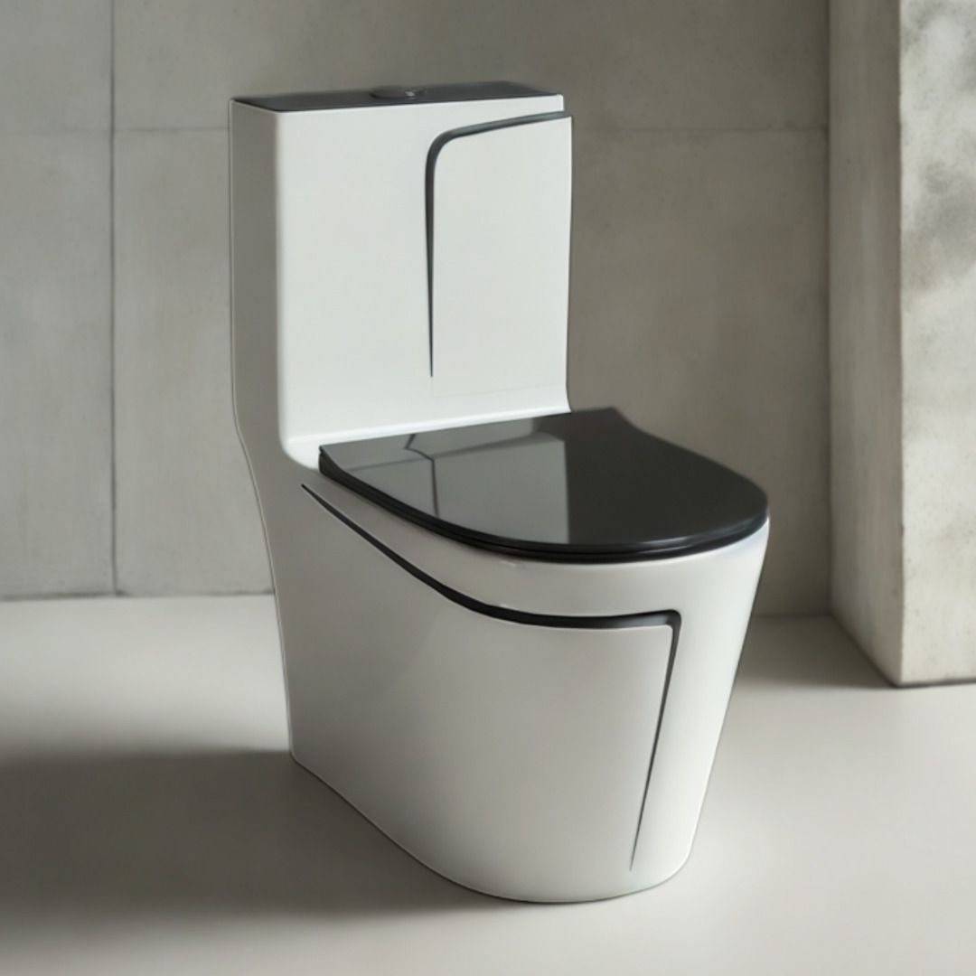 aimniwell international Premium Quality Western Commode | Commode with seat | Non-Scratch | Western One piece toilet[PREMIUM]| Bathroom Commode | Floor Mounted-S trap outlet AI1001 Western Commode-picture-26
