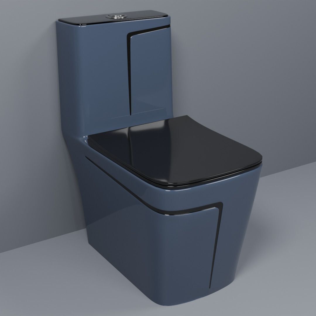 Premium Quality 2009 Shining Grey commode with Black Finishing Line and Round Flush Button Western Commode-image-29