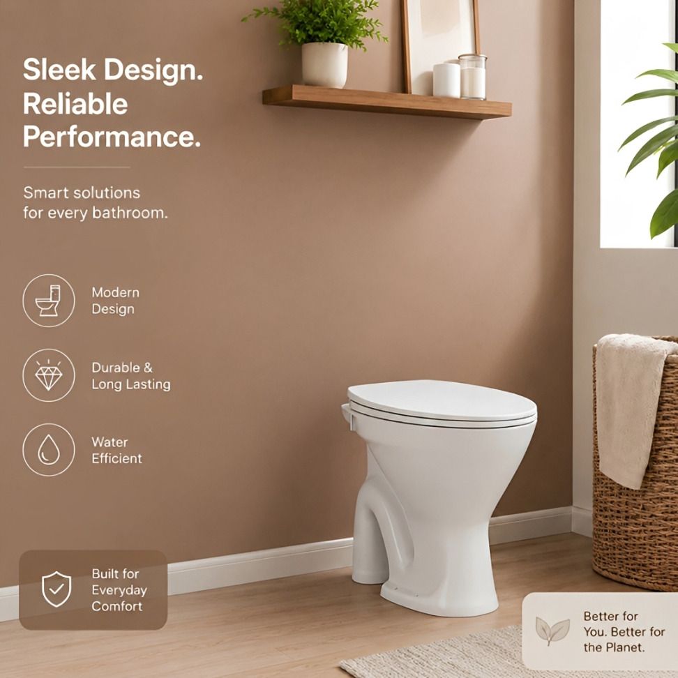 Flor /S TRAP 22.5cm OR 9inch/ Floor Mount/ 54*29.5*41.5cm/ 22*12*16inch/Floor Mount/ EWCs / Western Commode Western Commode-image-34