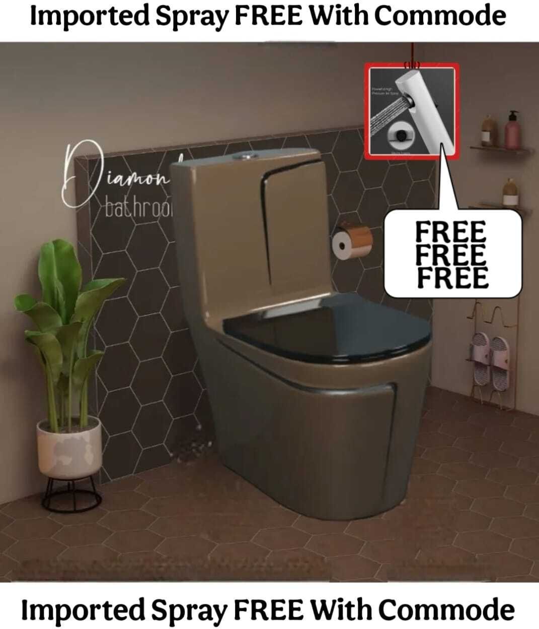 solano Premium Quality C025 Premium Quality Shining Choco Brown commode with Black Finishing Line Western Commode-picture-10