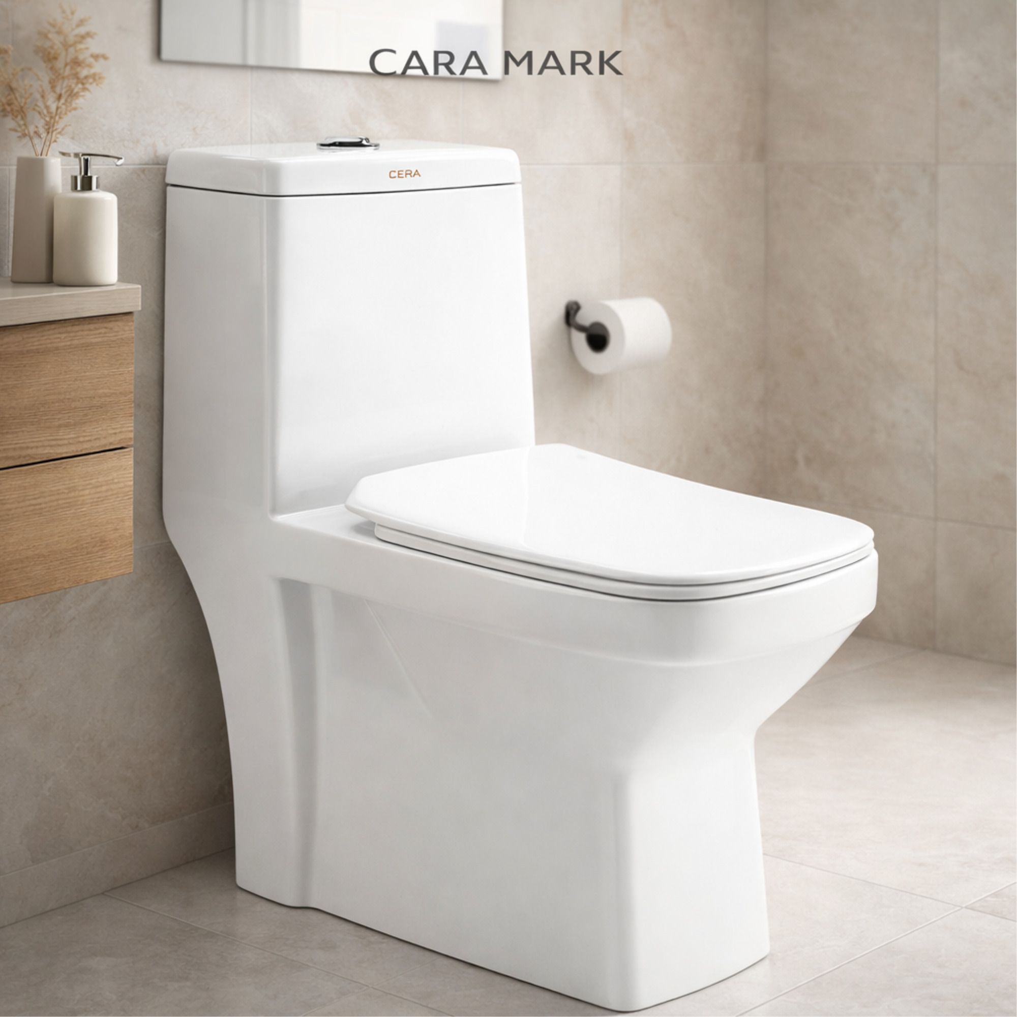 cara mark One-Piece Ceramic Toilet with Dual-Flush|Soft-Close Seat Cover | one piece commode|commode for toilet| Western Commode-picture-14