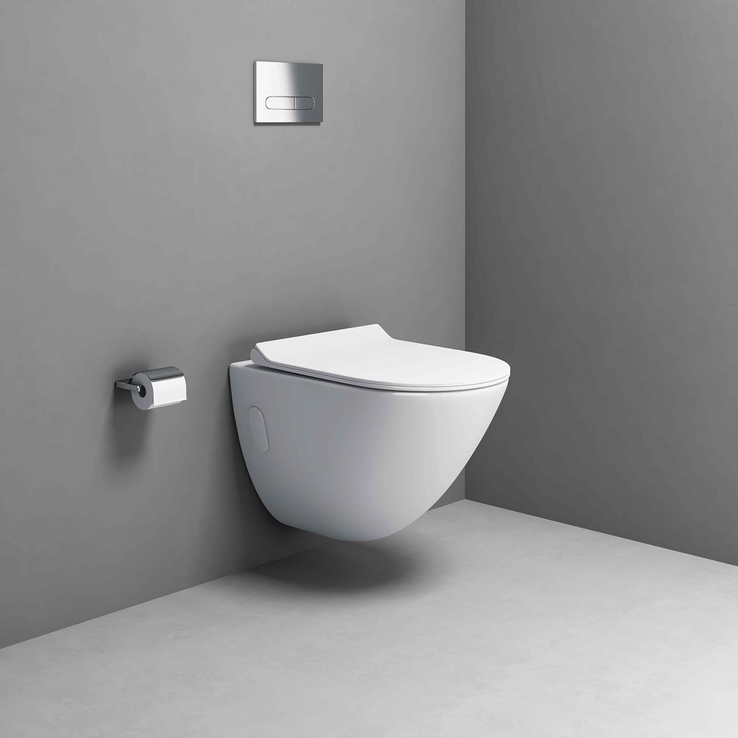 Ceramic Wall Mounted Commode with Soft Close Seat Cover | Modern Bathroom WC Premium Wall Hung Western Toilet Seat Western Commode-image-14