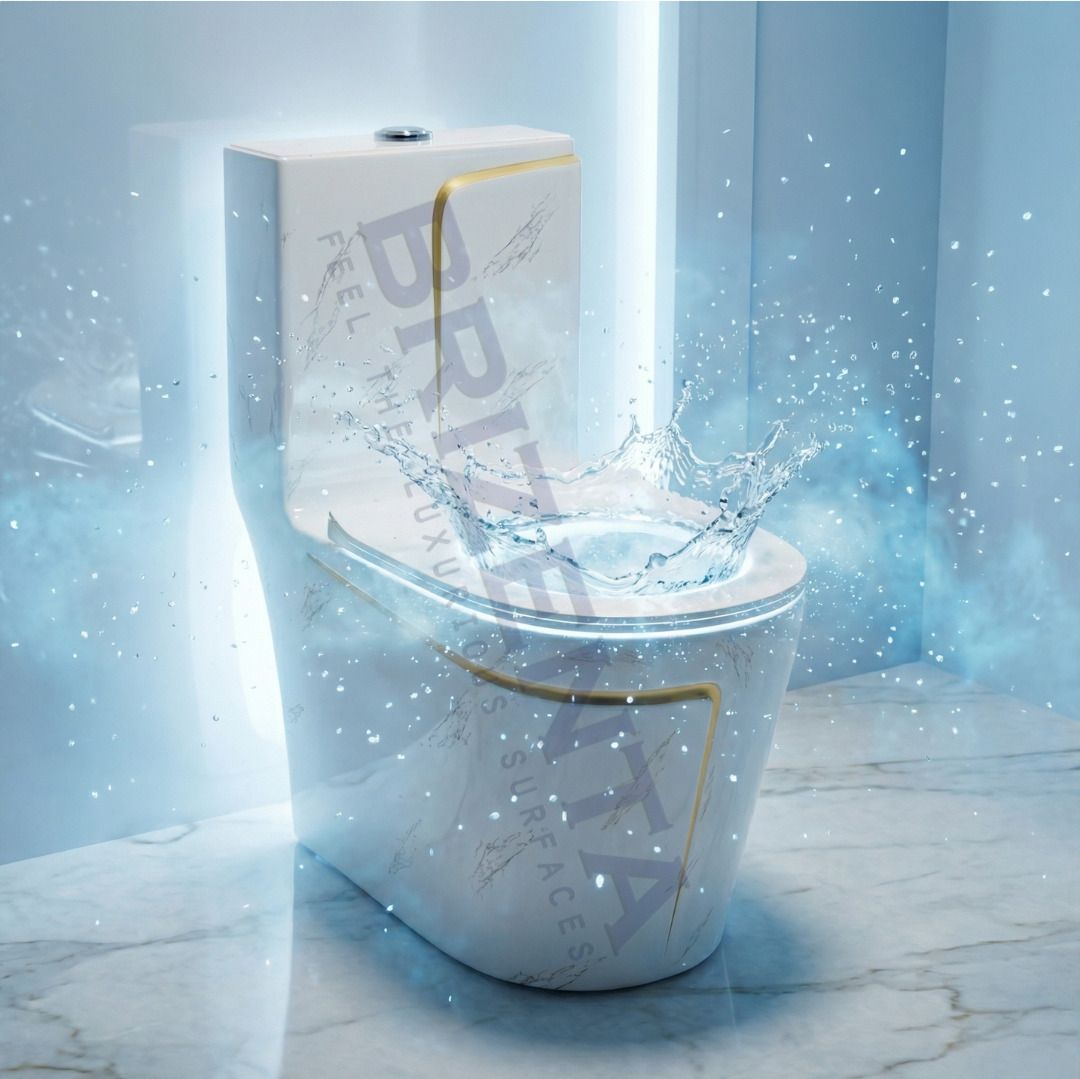 PREMIUM GRADE FLOOR MOUNTED S TRAP ONE PIECE Ceramic Western Toilet/Water Closet/Commode With Soft Close Toilet Seat Western Commode-image-24