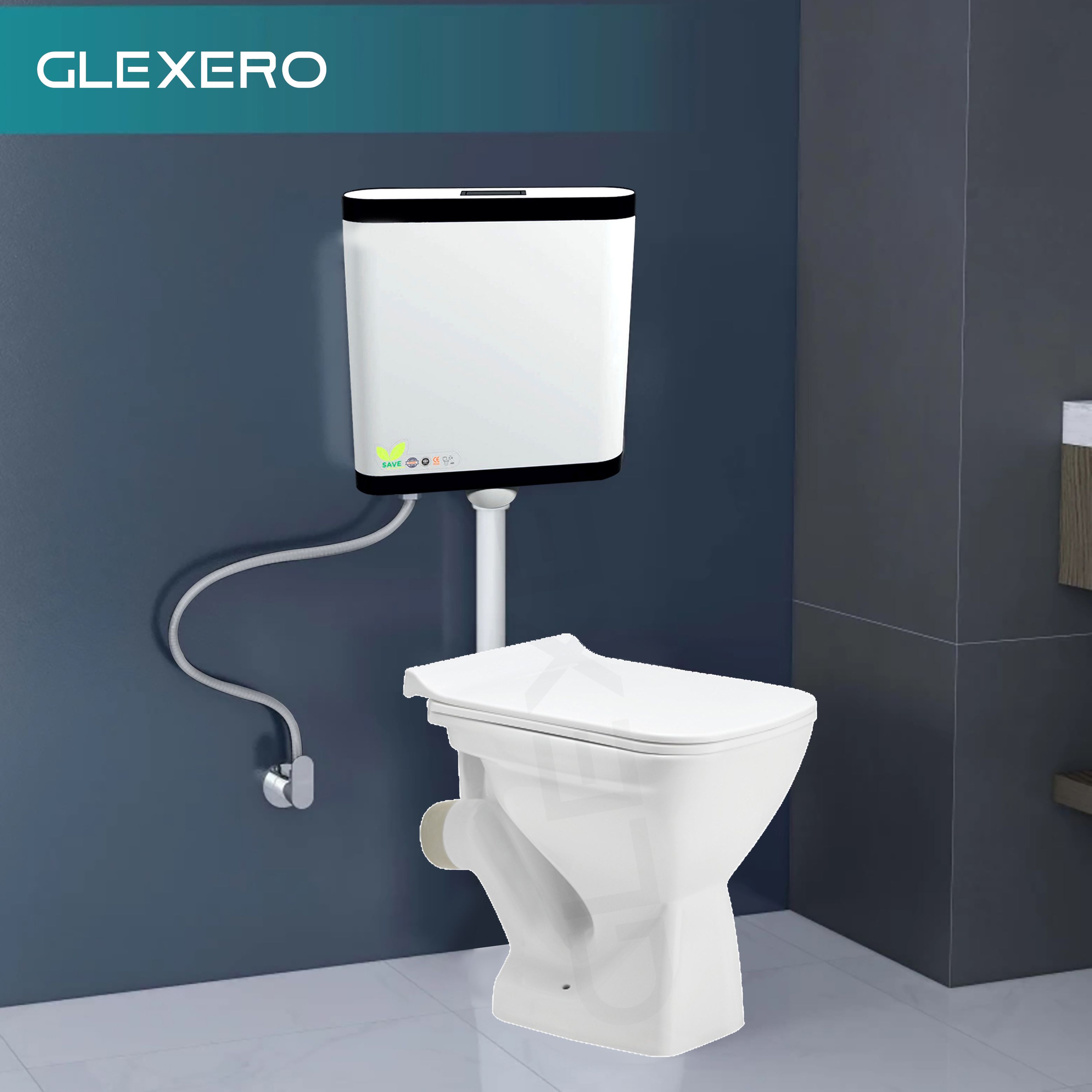 Premium Quality Ceramic Floor Mounted P Trap Commode with Stylish Top Push Slim Flush Tank Western Commode-image-26