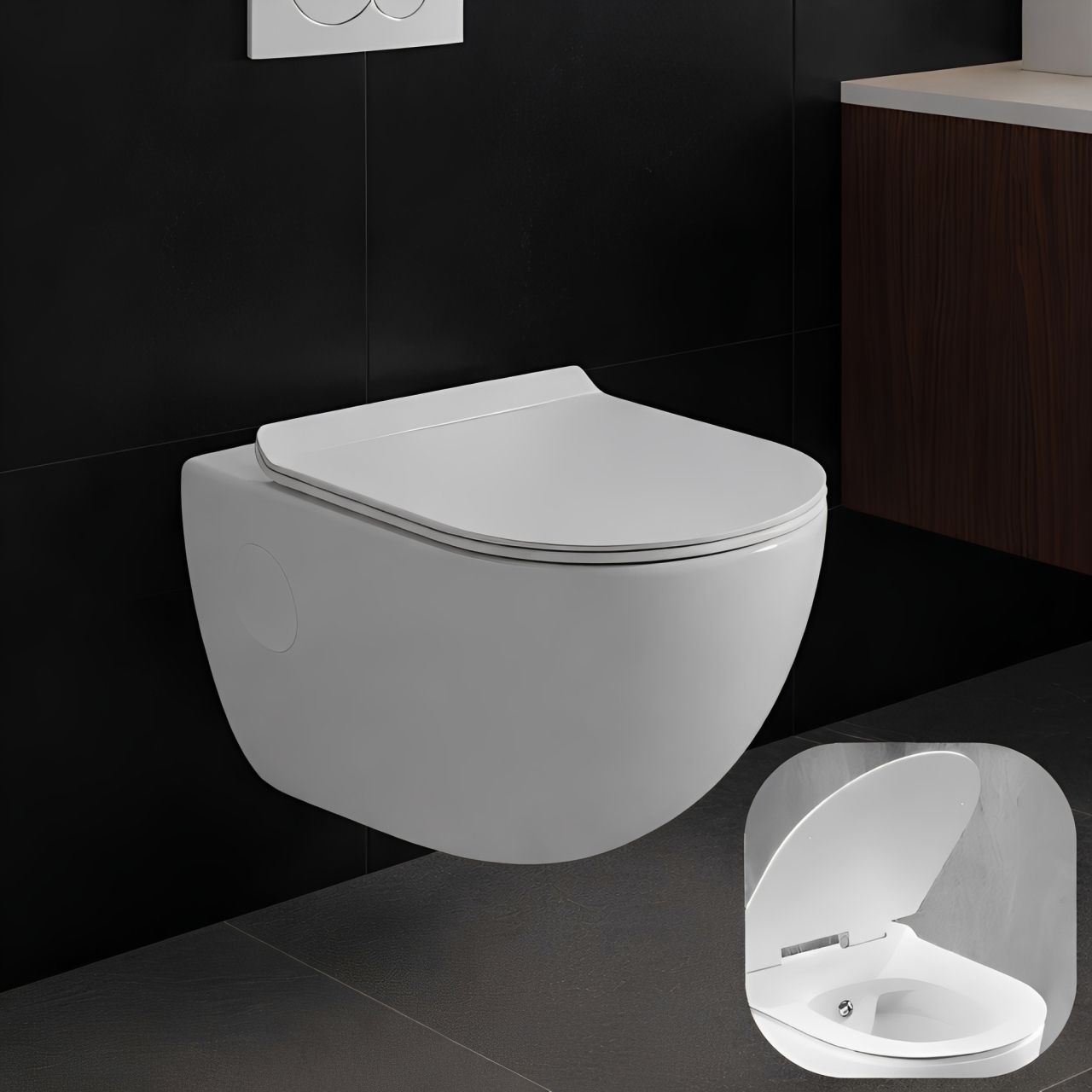 moro Endo Italian Collection Element Western Commode for Bathroom with Inbuilt Jet | Made of Ceramic | Soft Close | Dual Flush Water Saving | Star White | Western Commode-picture-15