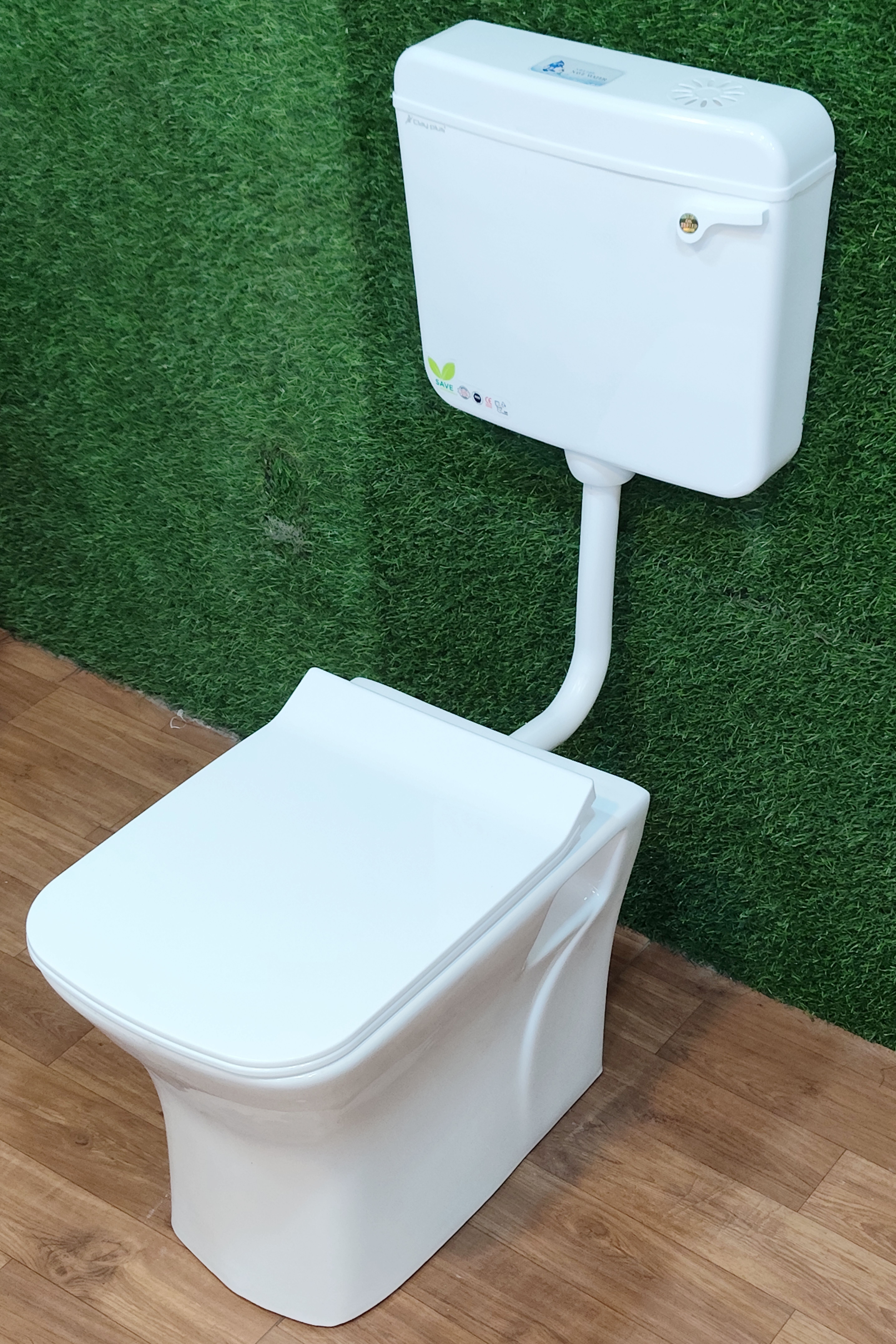 Premium Grade Ceramic FloorMounted S-Trap Commode With Seat Cover & Flush Tank Western Commode-image-34