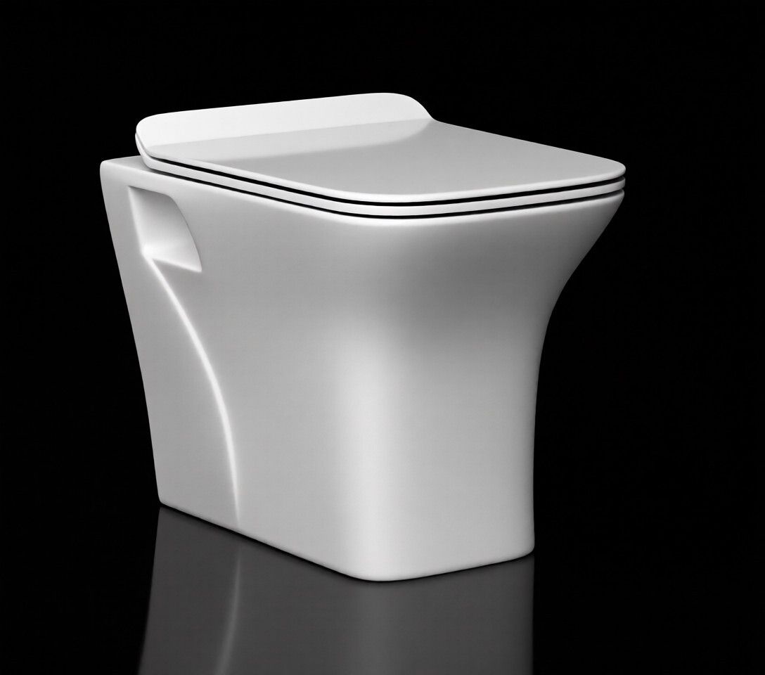 flinch flor mounted | Western Commode for Bathroom | Made For Ceramic | | Made of Ceramic | Soft Close | Dual Flush Water Saving | EWC | Western Commode-image-3