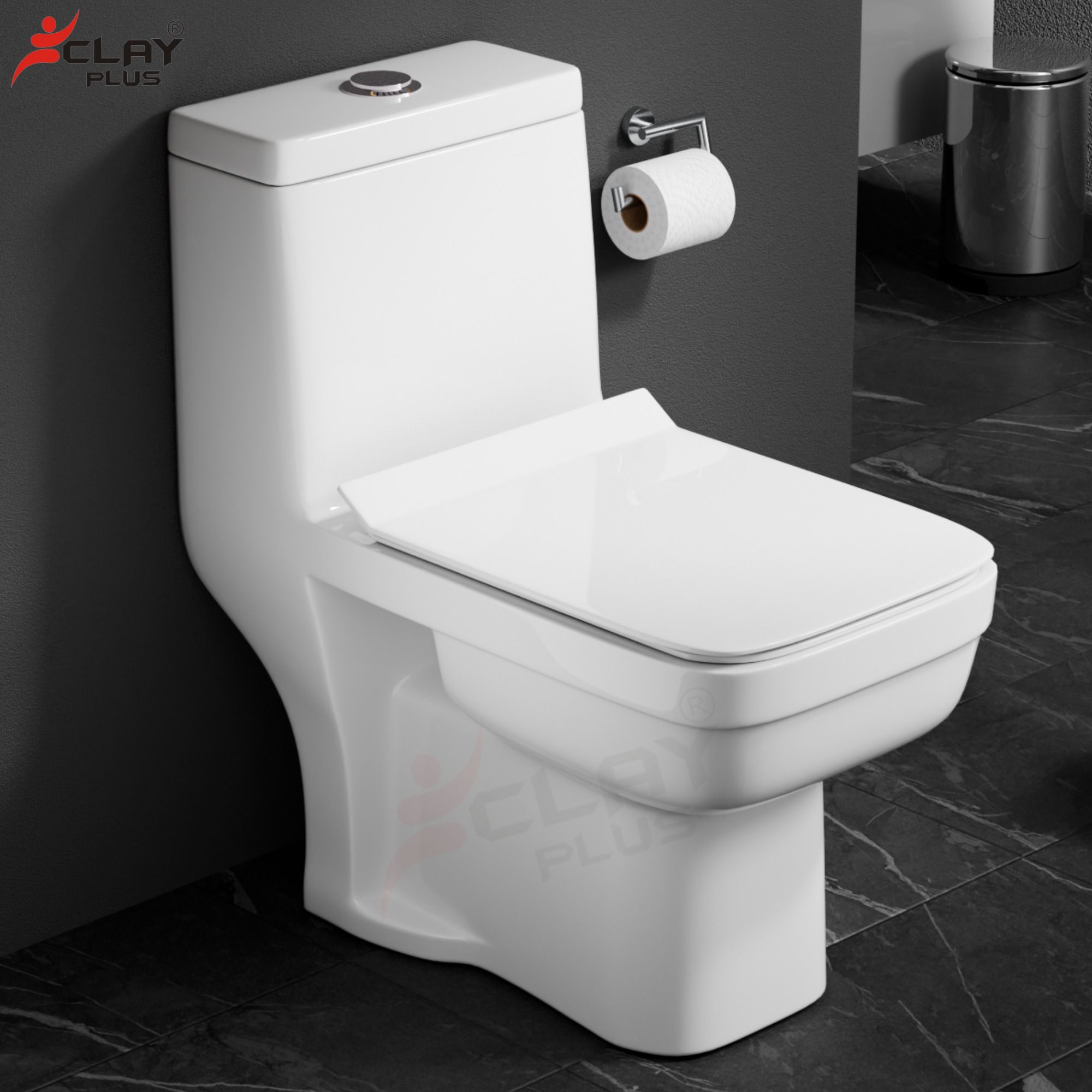 105 - PREMIUM GRADE CERAMIC FLOOR MOUNTED ONE PIECE TOILET COMMODE Western Commode