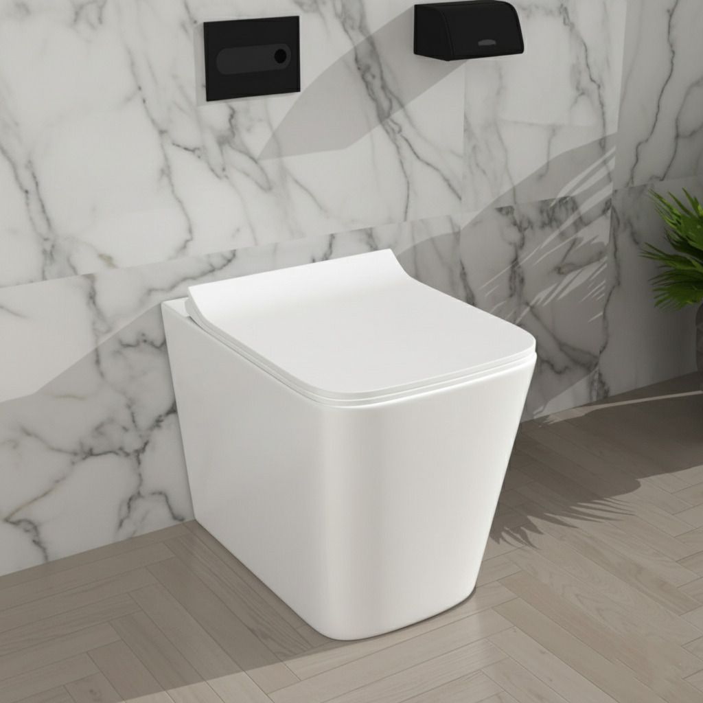 Premium Grade Ceramic's 2 inches Trap Western Commode (WHITE) Rimless commode |Soft Close Seat Cover | made for ceramic | S.TREP | Western Commode-image-38