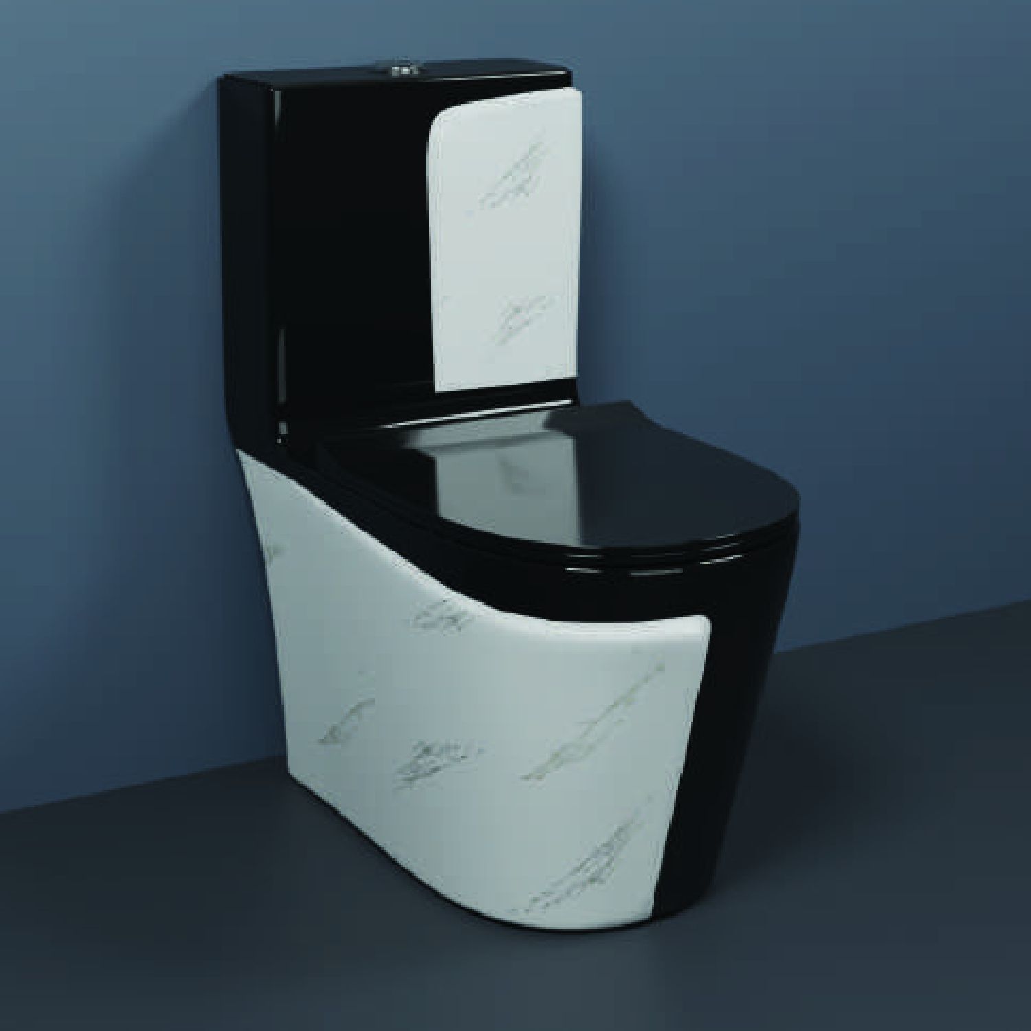 One-Piece Western Commode | Modern Ceramic Water Closet with Soft Close Seat RM - 1014 | 660L x 375W x 740H mm Western Commode-image-32