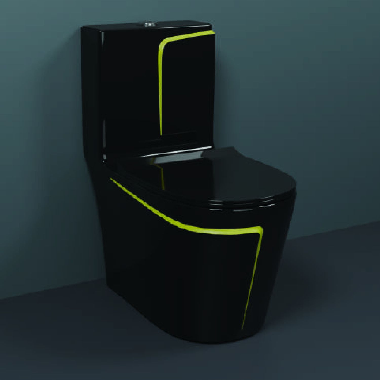 One-Piece Western Commode | Modern Ceramic Water Closet with Soft Close Seat RM - 1010 | 660L x 375W x 740H mm Western Commode-image-30