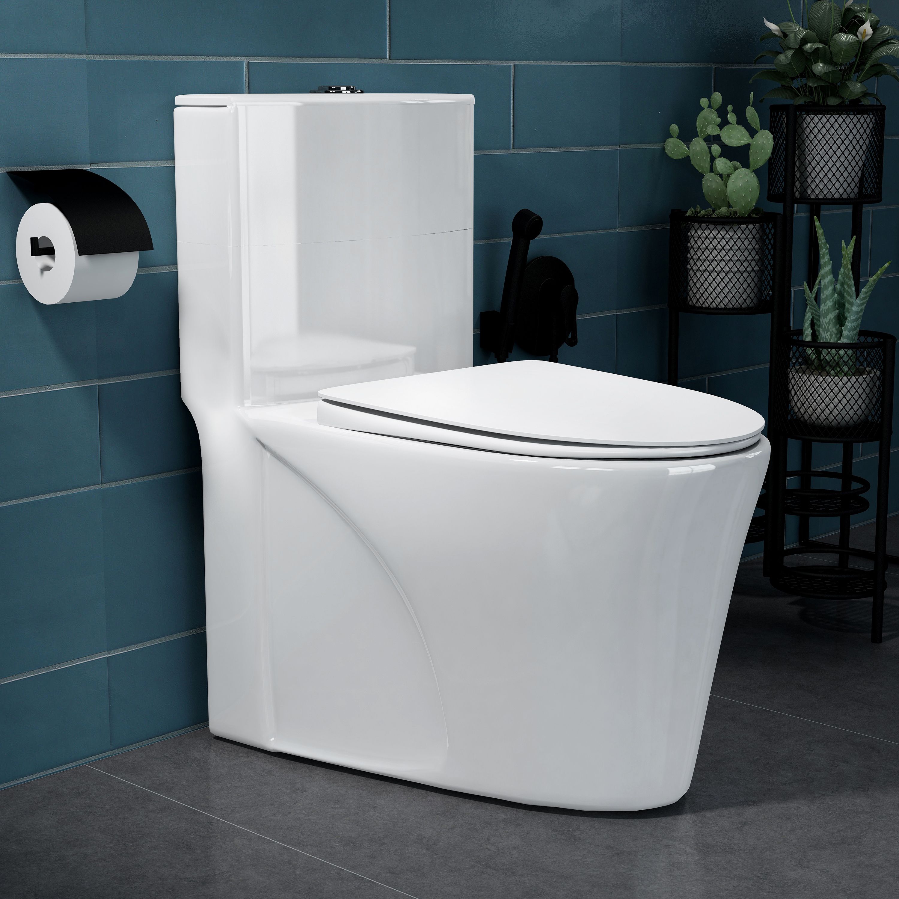 Ceramic Western toilet/Commode for toilet/One Piece Commode S-Trap APS-741-BELLINO-WHT Western Commode-image-47